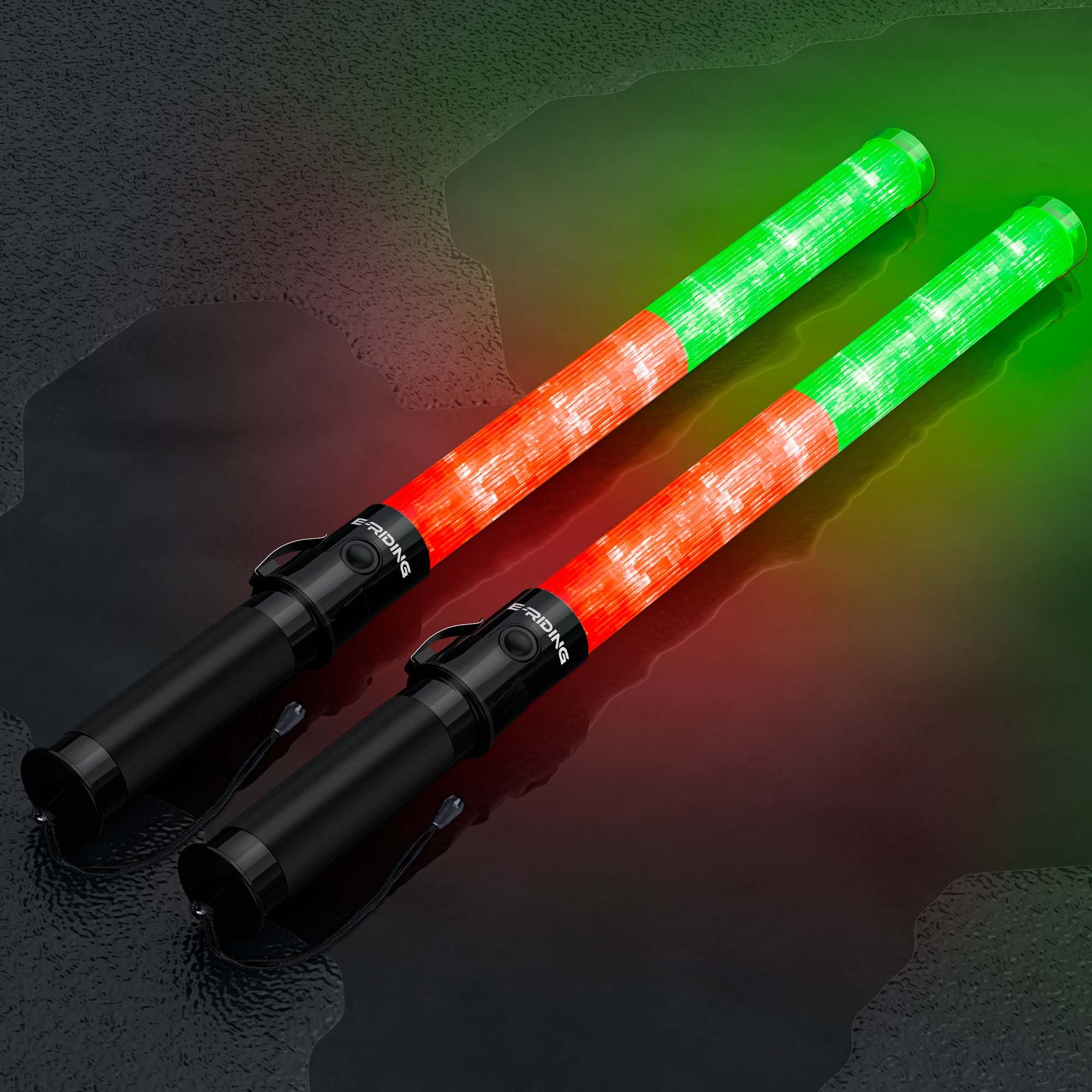 E-riding 2 Pack 21 Inch Signal Traffic Safety Wand Baton Led Light with 3 Flashing Modes,Parking Wand for Traffic Control, Parki
