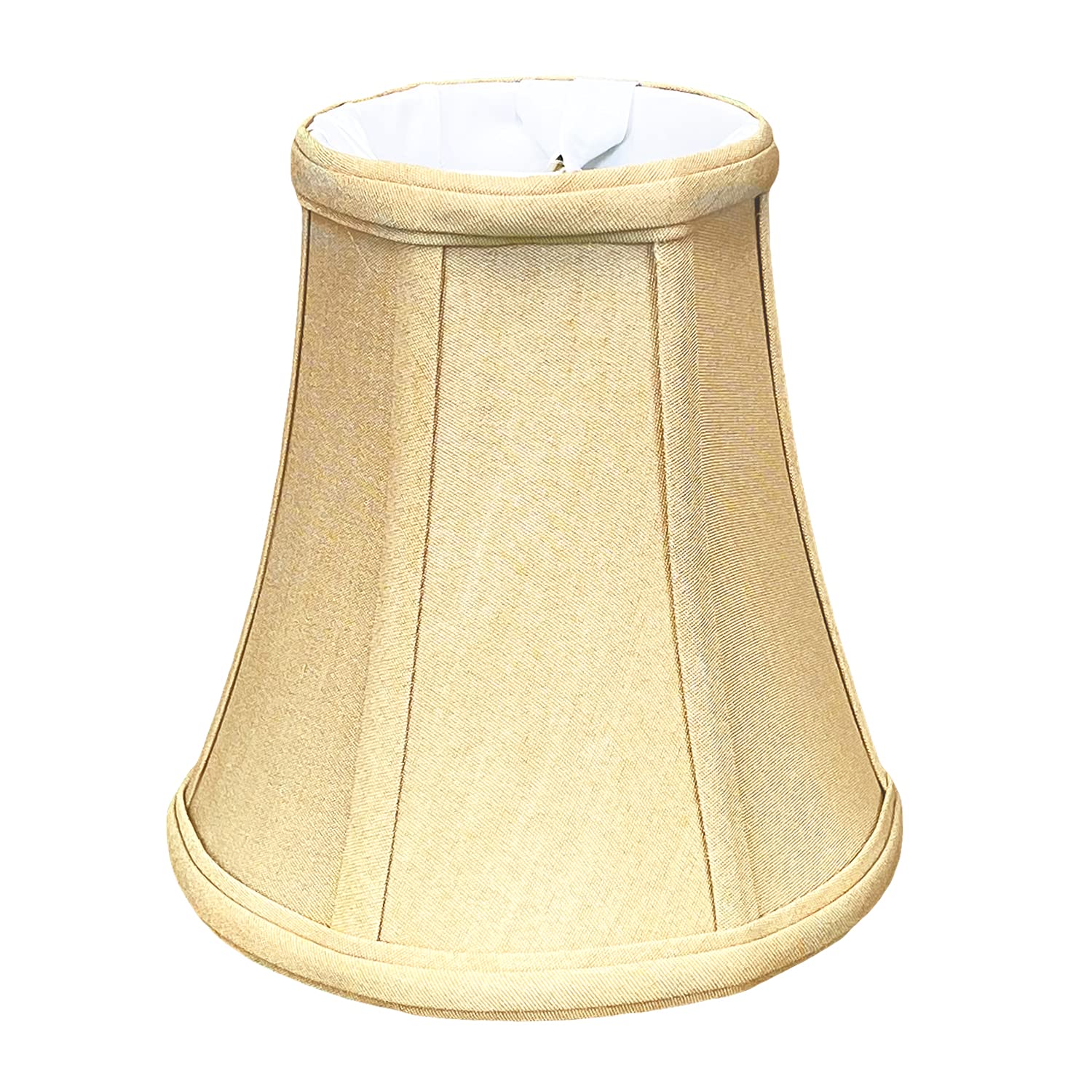 Royal Designs, Inc. True Bell Lamp Shade, Faux Silk, 3.5in x 6in x 6.25in, Antique Gold, Model BSO-704FC-6AGL