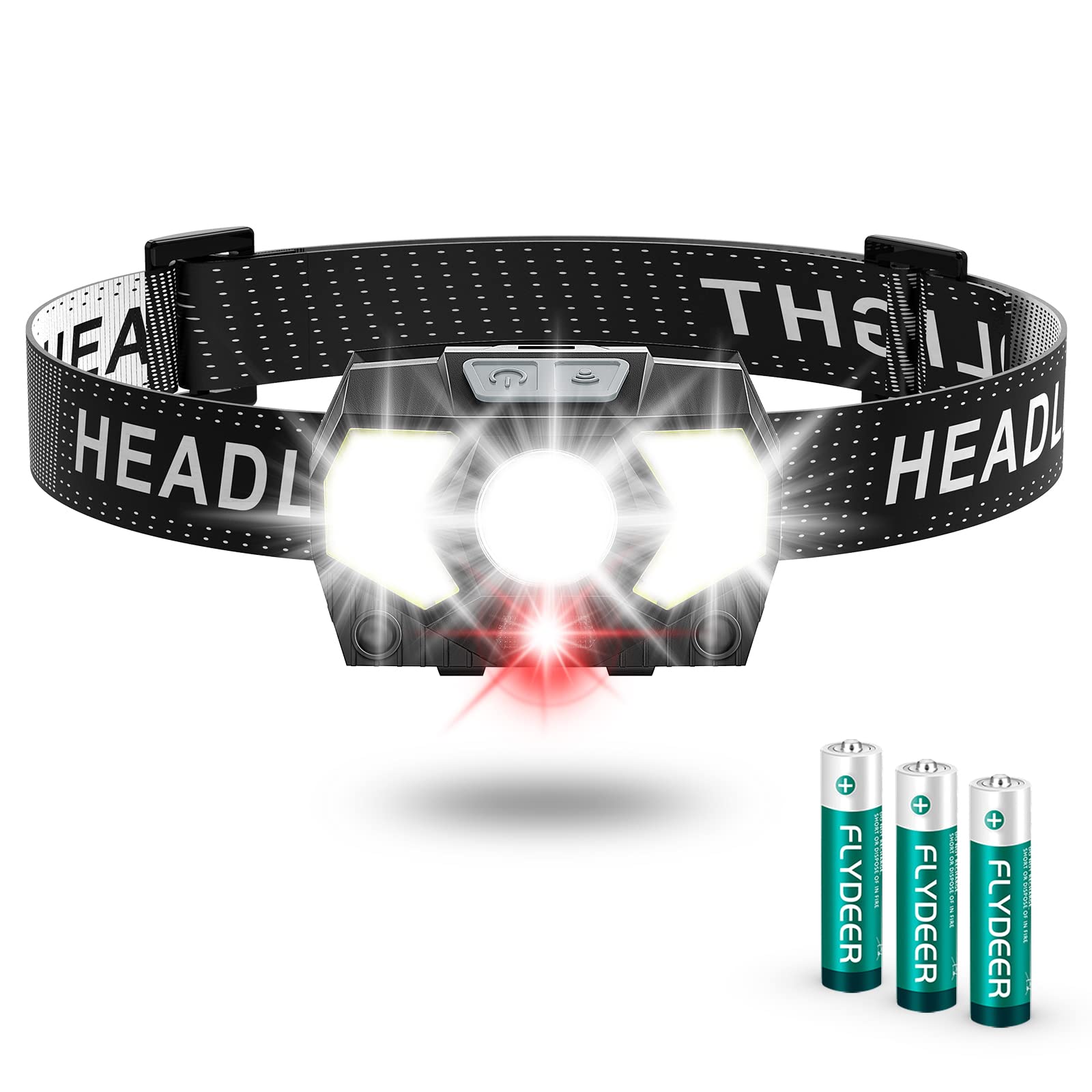 Eirnvop LED Headlamp 1500 Lumen 7 Modes Waterproof for mature-themeds Kids Model 3LED-AAA Color AAA-1PACK