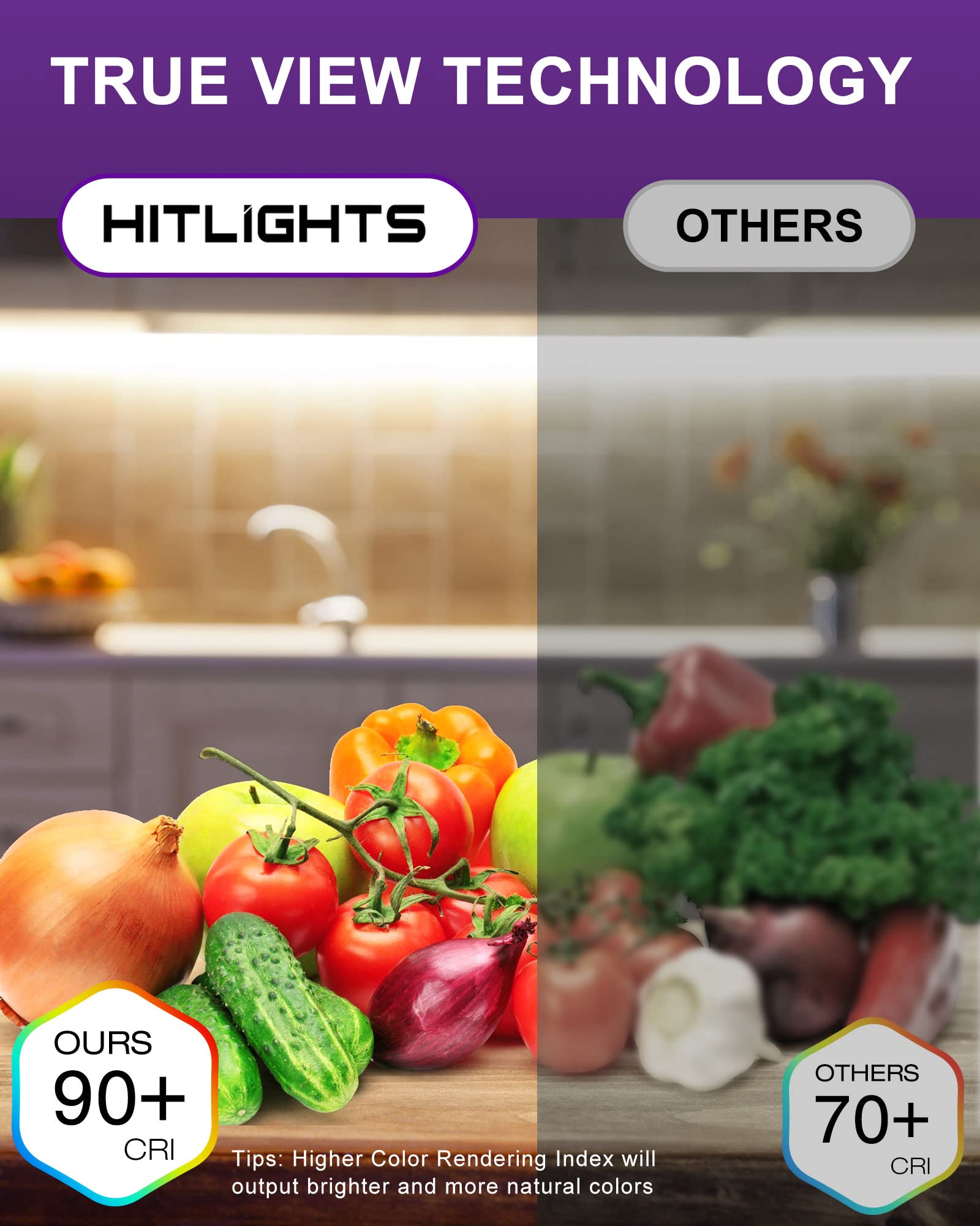 HitLights LED Strip Lights, 900 LEDs, 24.6ft, Warm White 3000K, Flexible Dimmable Tape Light for Kitchen and Bedroom, UL-Listed