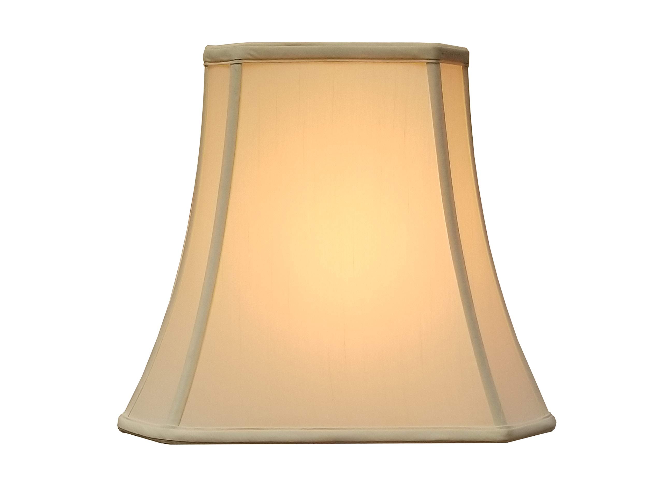 Royal Designs Rectangle Cut Corner Lamp Shade, Silk, (6 x 8) x (9 x 14) x 10.5, Eggshell, Model BS-710-14EG