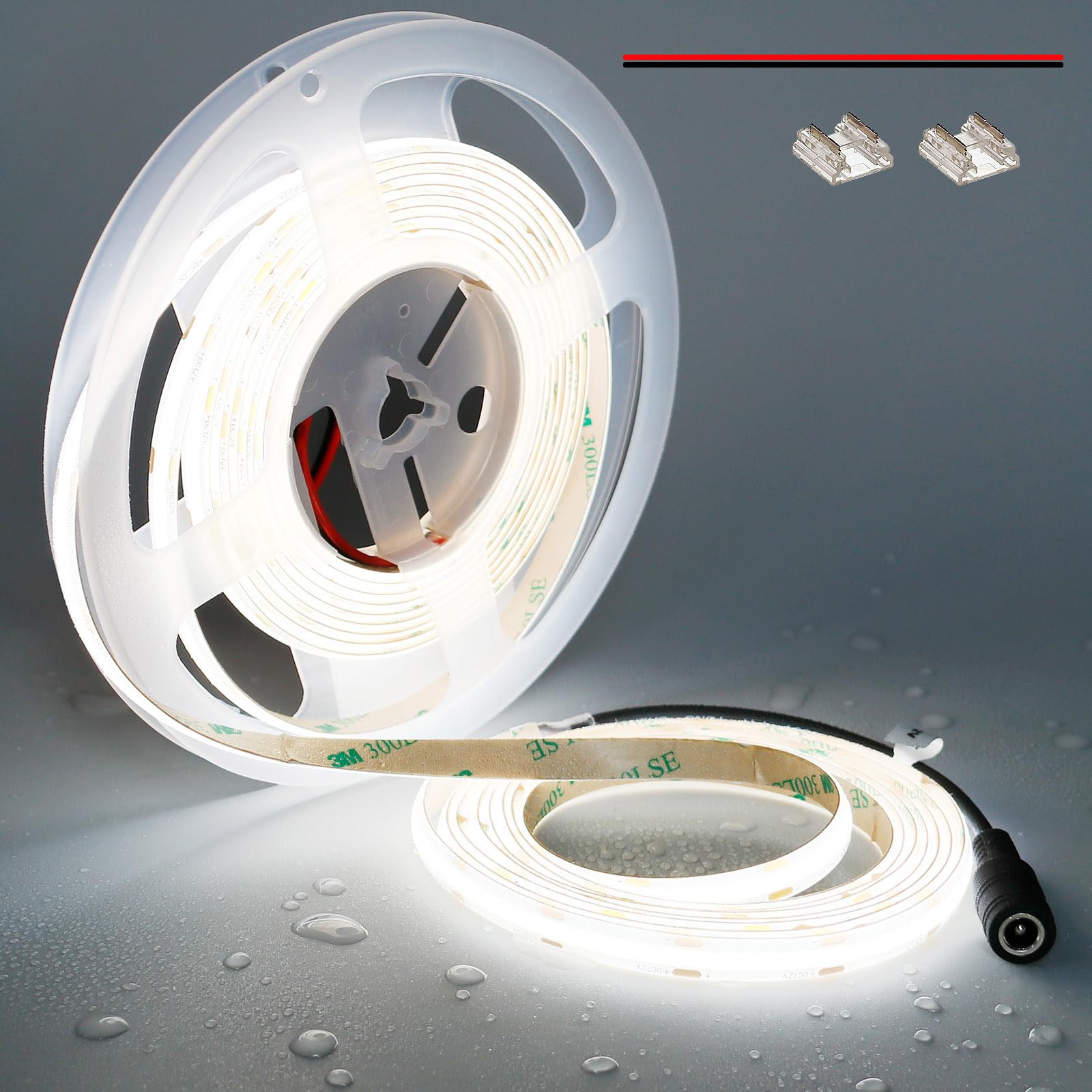 Topai 12V Cob Led Strip Light, 5000K Daylight White, 4000Lm, 16.4Ft, Ip65 Waterproof, Flexible, High Density, Model Cobw