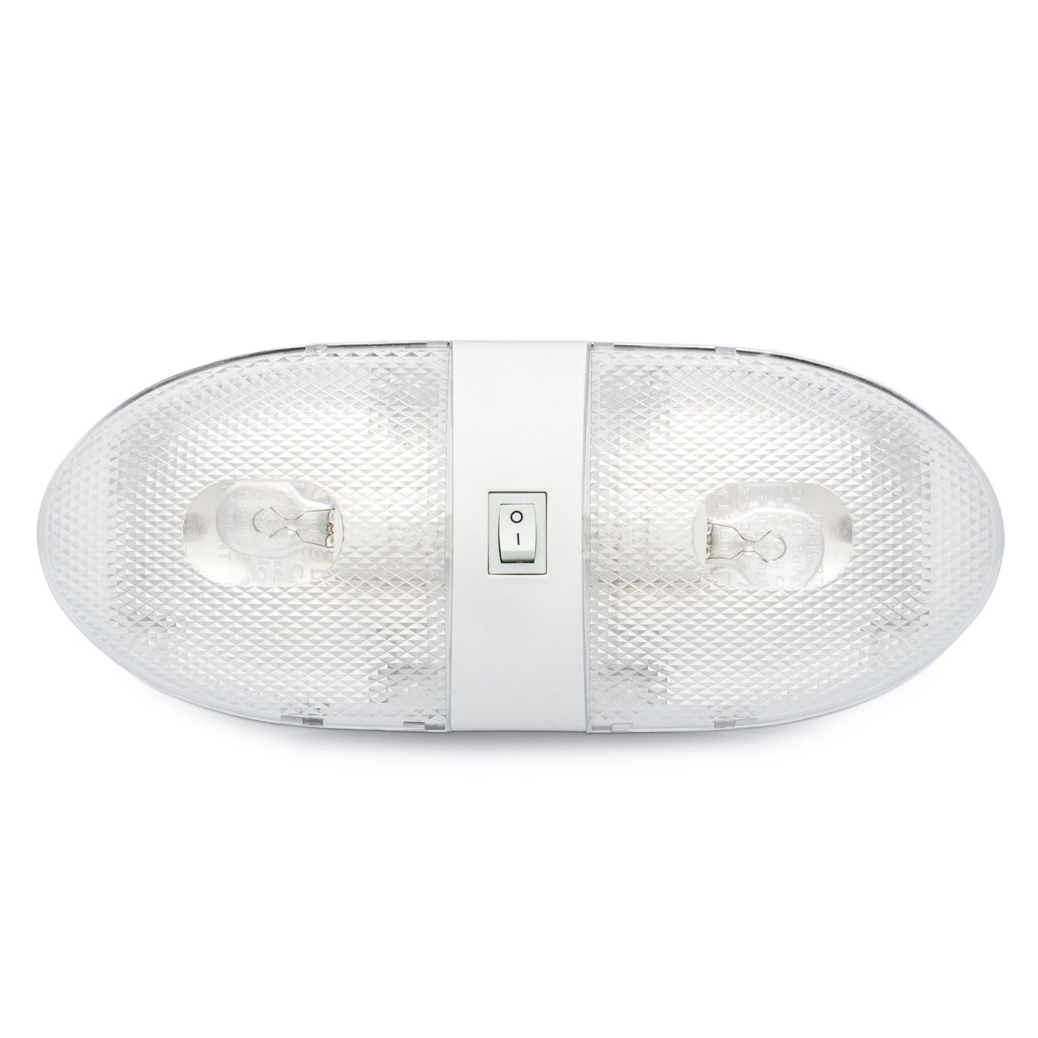 Lumitronics RV Double Ceiling Dome Light - White Interior Lighting with On/Off Switch - Model LUM-ICL92