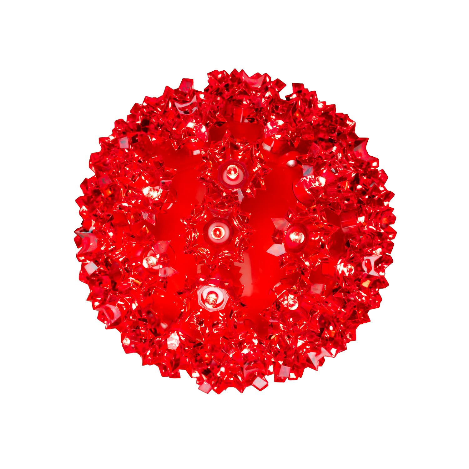 Novelty Lights LED Starlight Sphere Ornament Ball Light, 50-Light, Red, 5ft Hanging Cord, 12ft Power Cord, Model MRD-50A-2