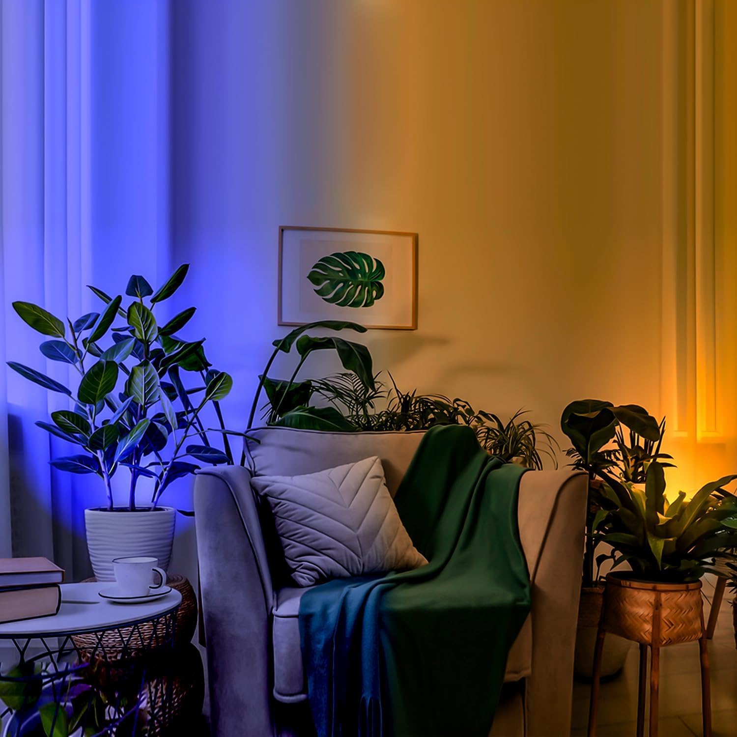 Fzwle Rgbw 6W Color Changing Spot Lights With Remote, 16-Color Uplighting Indoor, 120V Plug-In & 6Ft Cord, Includes Floor Foot S