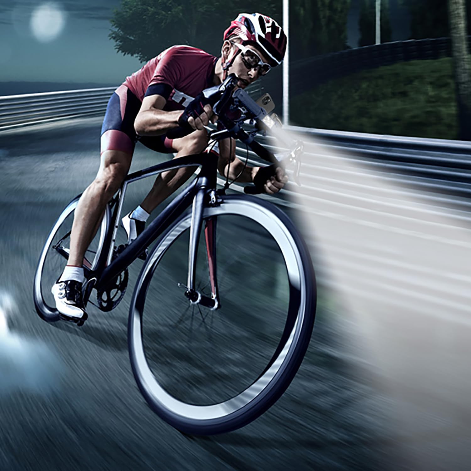 Redcomets 10000mAh Bicycle Light,Bike Handlebar Extender,Aviation Aluminum Alloy 2400lumens Bike Headlights,with a Bicycle Speed