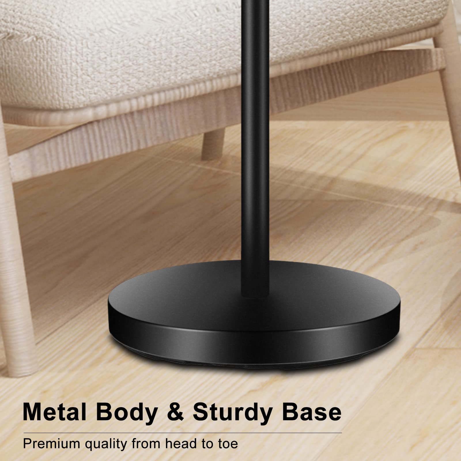 Boostarea Torchiere Floor Lamp, 30W Super Bright Led Standing Lamp, Stepless Dimmable Pole Lamp With 3000K Lighting, Rotary Swit