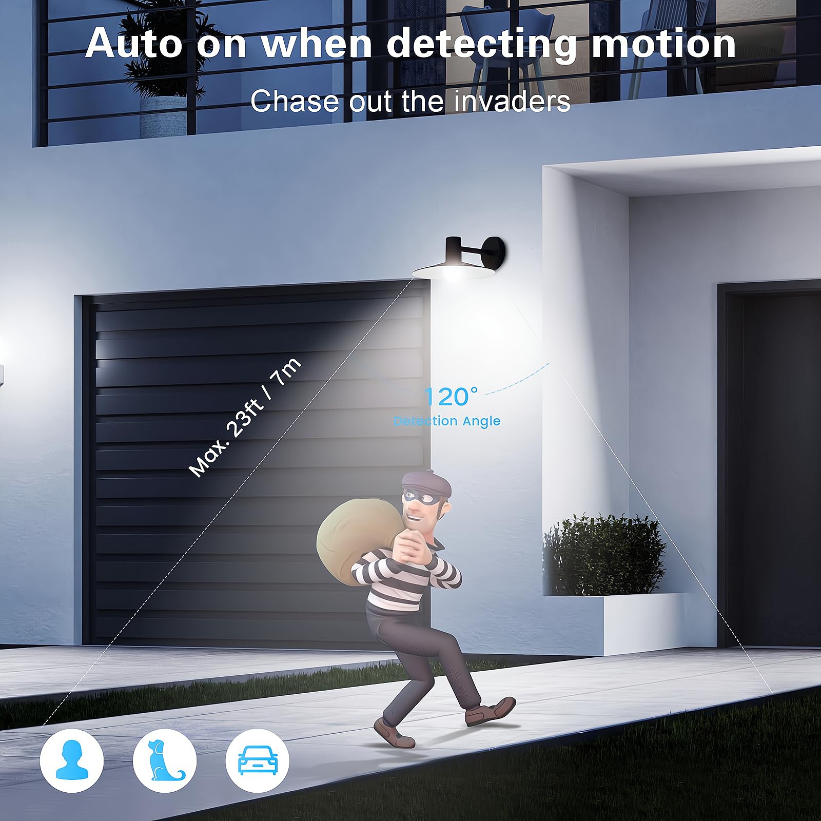 Motion Sensor Light Bulbs, 13W (100Watt Equivalent), Motion Activated Dusk To Dawn Security Led Bulb, 5000K Daylight, Energy-Efficient, For Indoor And Outdoor Lighting, Porch, Stairs, Hallway 4Pack