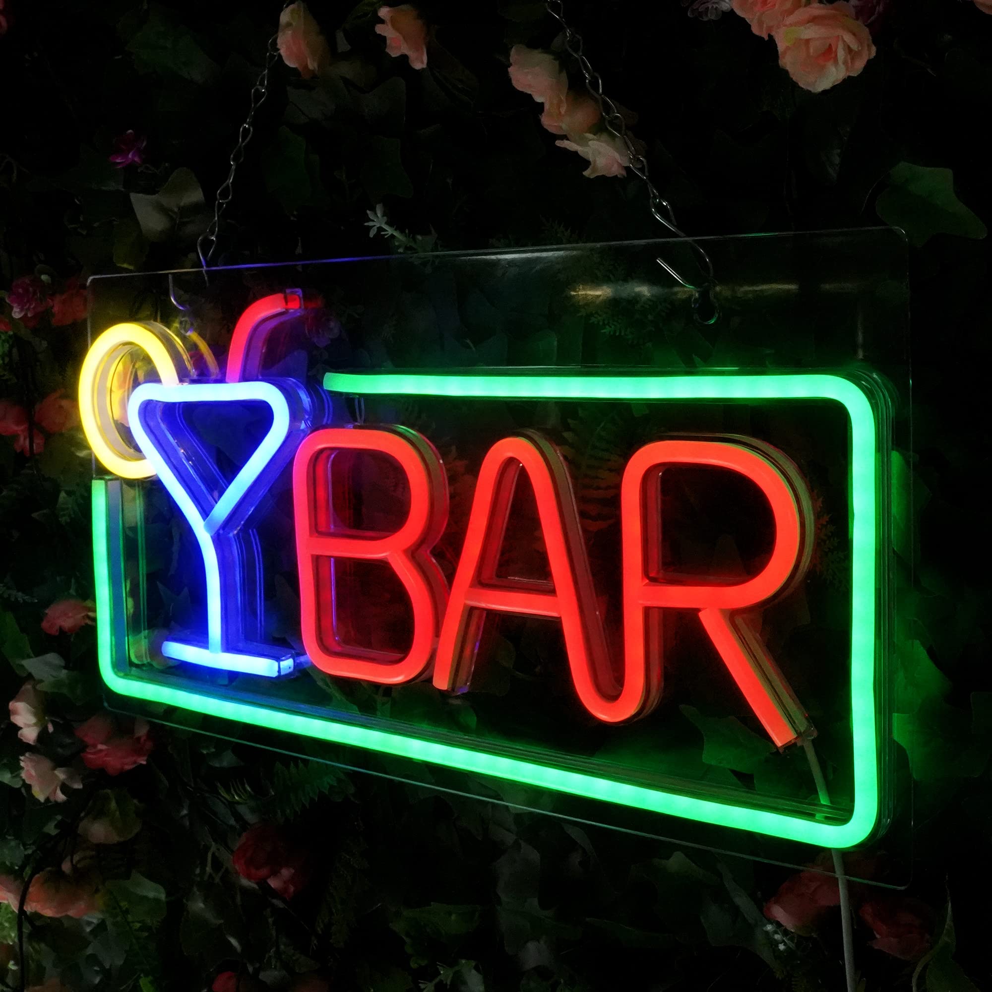 JIURUIFFC Bar Neon Sign - USB Powered LED Light for Home Bar, Colorful Decorative Open Sign, Model 10