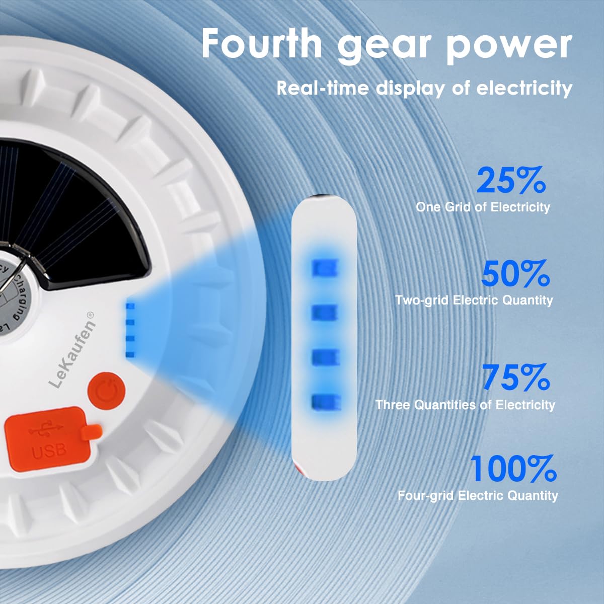 Solar Camping Lanterns Remote Tent Light - 4000LM Portable LED Camping Light Hanging Waterproof USB Rechargeable Lantern for Cam