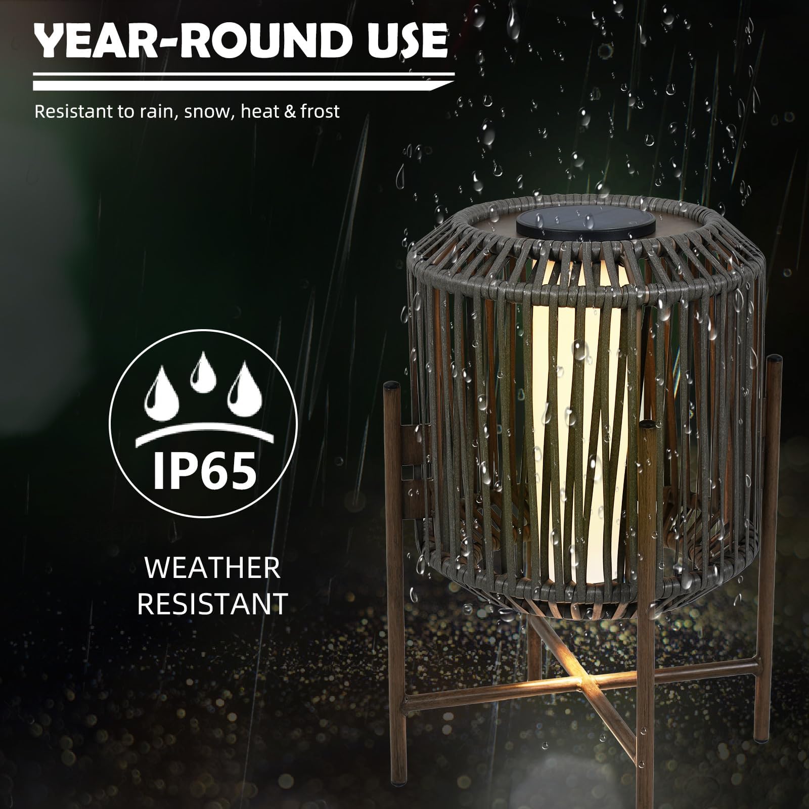 Solar Yard 22&quot; Led Solar Floor Lamp - Eco-Friendly Outdoor/Indoor Decorative Light In Taupe