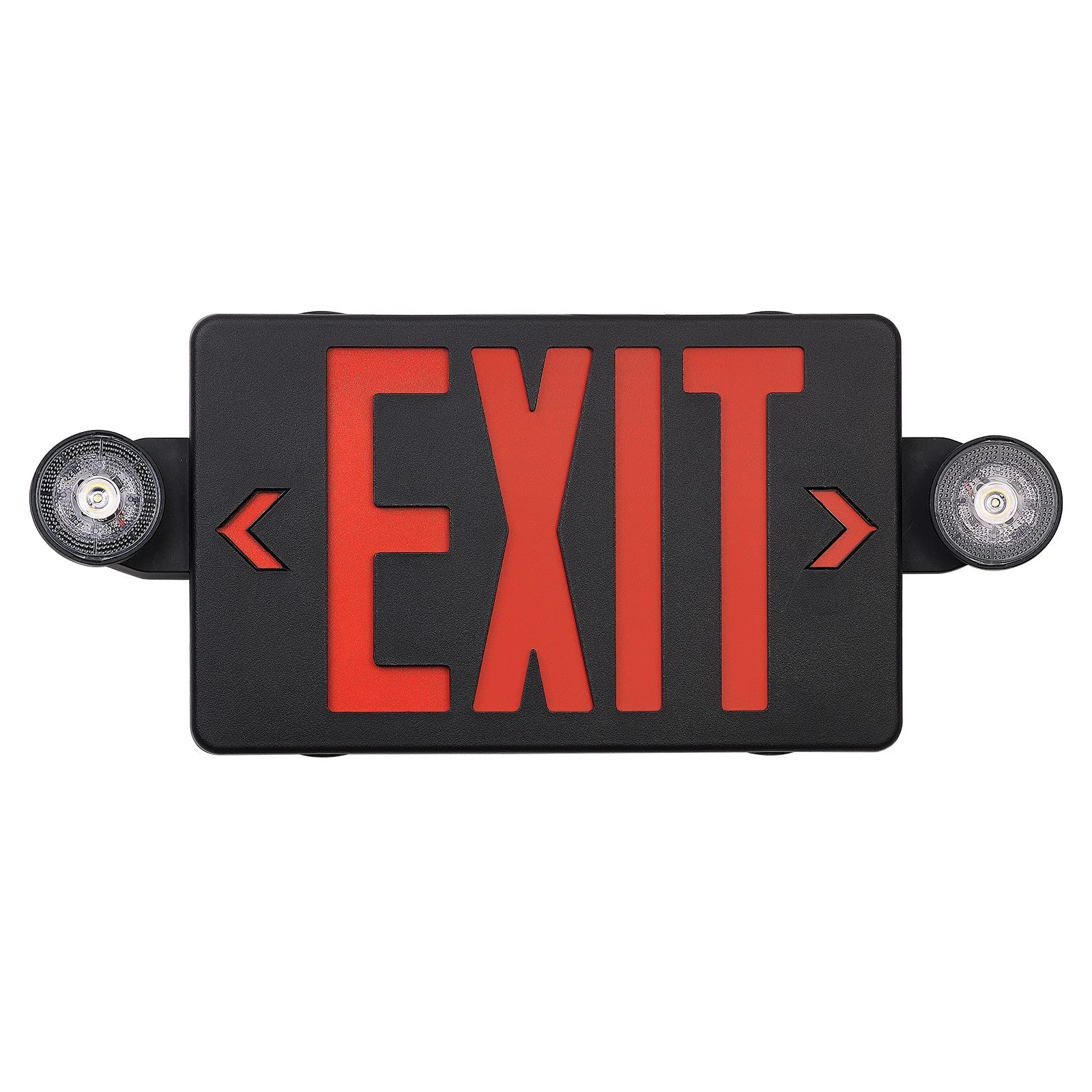 GZRUIYANG LED Emergency Exit Sign with Battery Backup, UL 924 Certified, 1 Pack, Black Housing Red Letter, Model RY-EX02-BK-RE-1