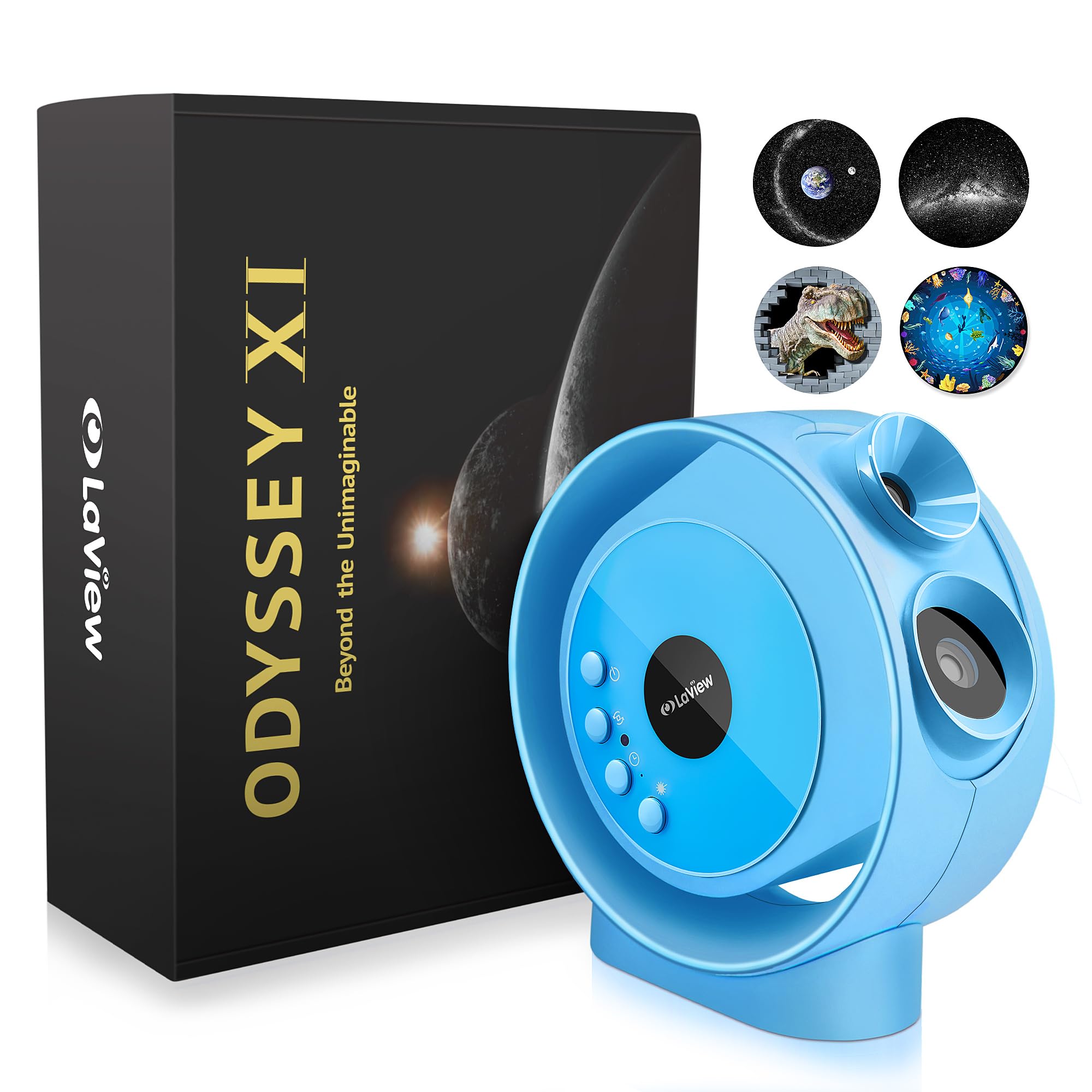 LaView Galaxy Star Projector, HD Projector for Kids, 130 ft² Projection Area, Blue, Model LV-X1-L-US