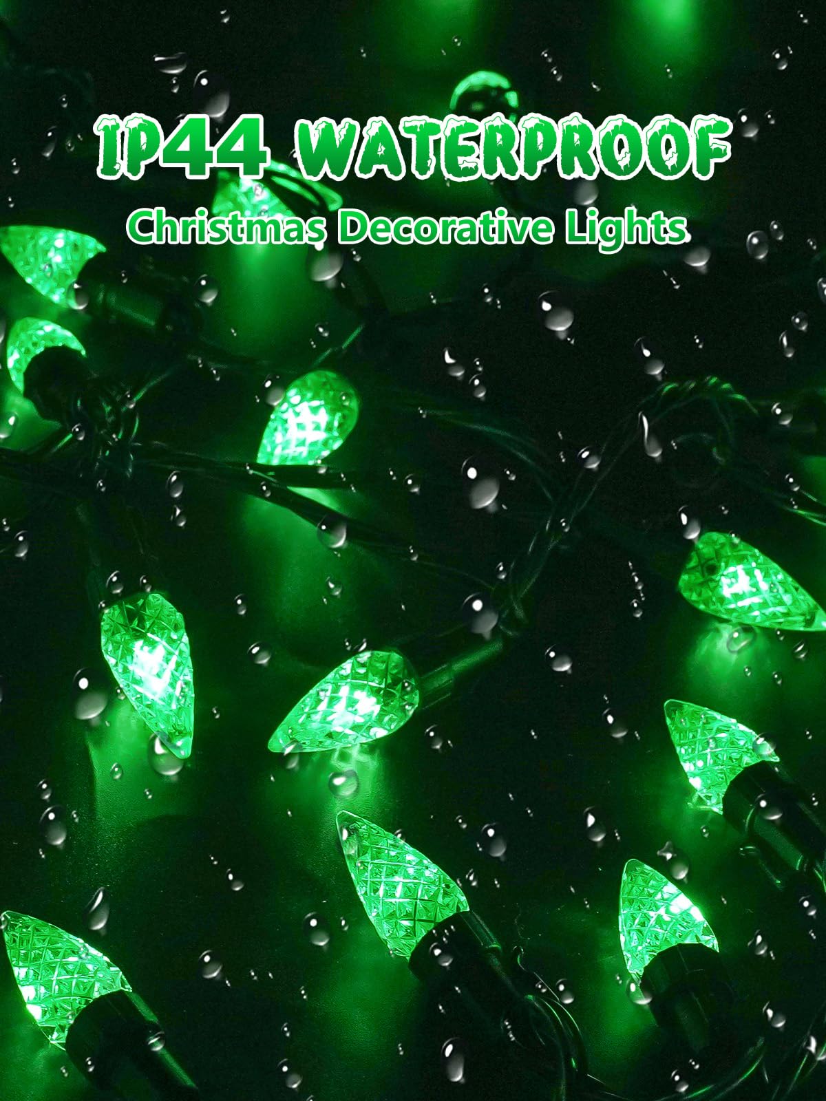 2 Pack C6 Christmas Lights Outdoor Indoor  Total 200 Led 66 Ft Connectable Christmas String Lights With Timer & 13 Modes  Waterproof Twinkle Light For Xmas Tree Yards Party Wedding Decorations (Green)