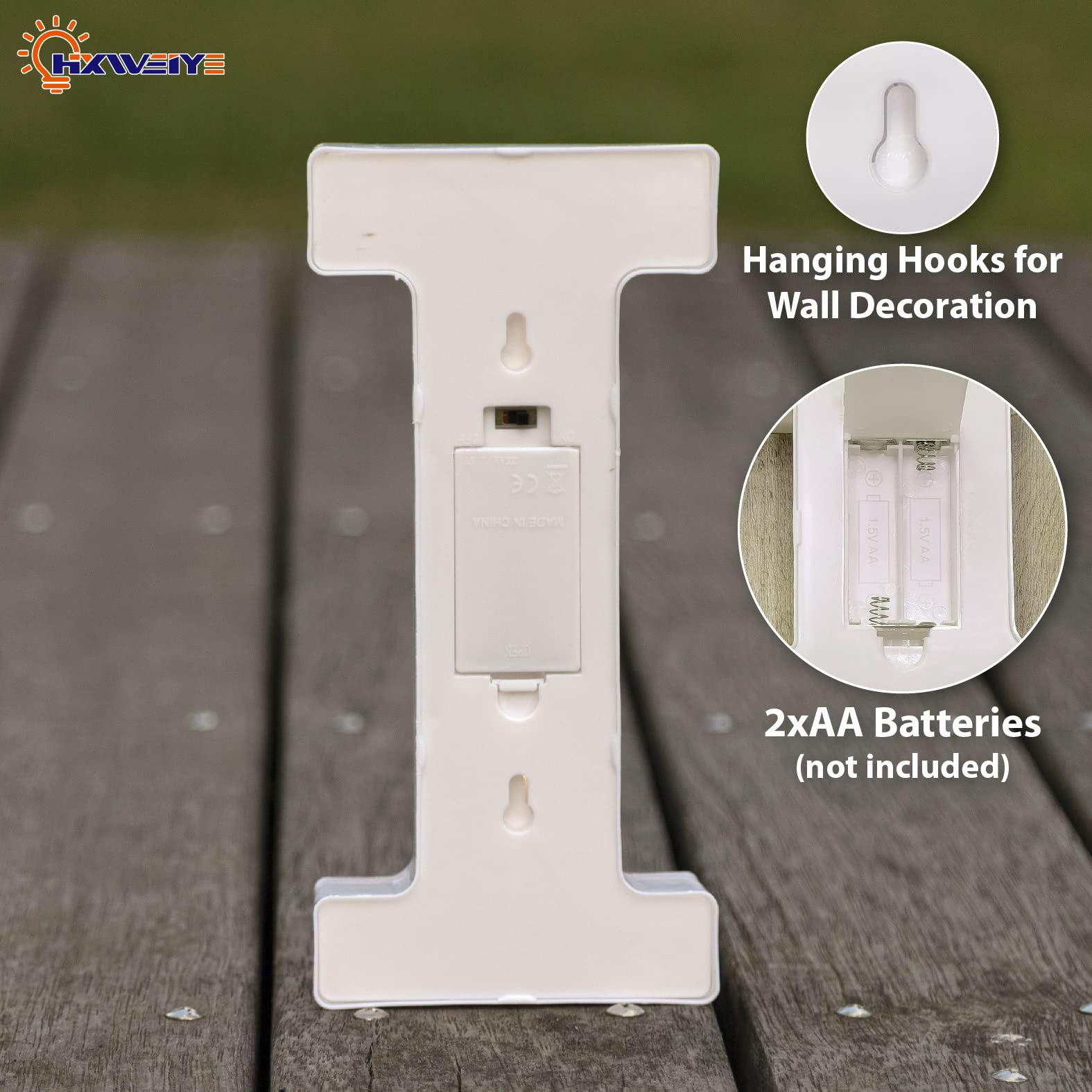 HXWEIYE LED Marquee Letters Sign, 26 Alphabet & Numbers, Battery Powered, Warm White Plastic Lighted Decor for Parties & Anniversaries