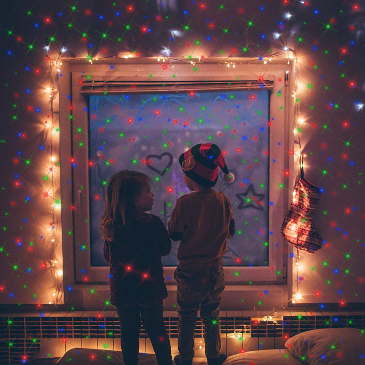 Starry Christmas Laser Lights Projector, Waterproof, Red & Green & Blue, Model ALB-RGB230-M1, for Outdoor Use, Holiday Parties