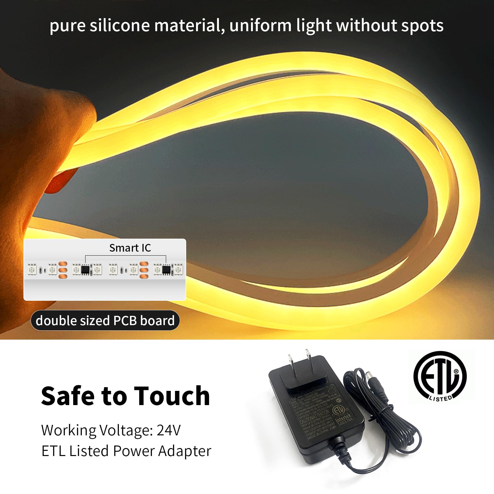 Ustarus 40Ft Rgb Ic Neon Led Strip Lights With Remote, Music Sync & Waterproof For Indoor/Outdoor