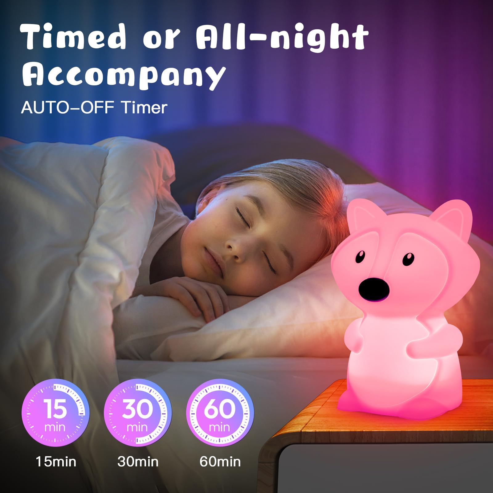 Nice Dream Penguin Night Light with 9 Color Changing LEDs, Remote Control & Timer - Rechargeable Animal Kids Night Lamp for Boy