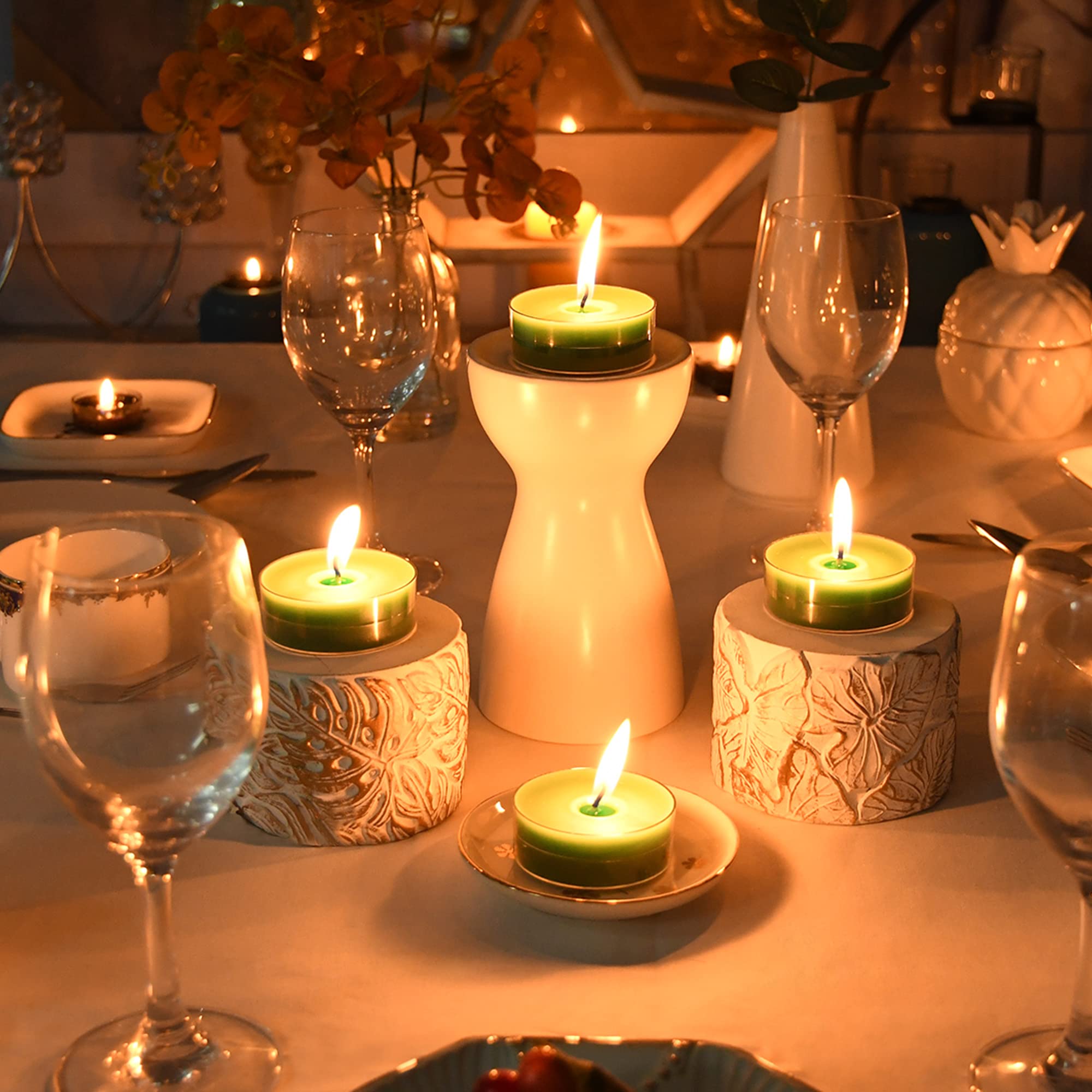 Zest Candle 12-Piece Tealight Candles, Mega Oversized Hunter Green S