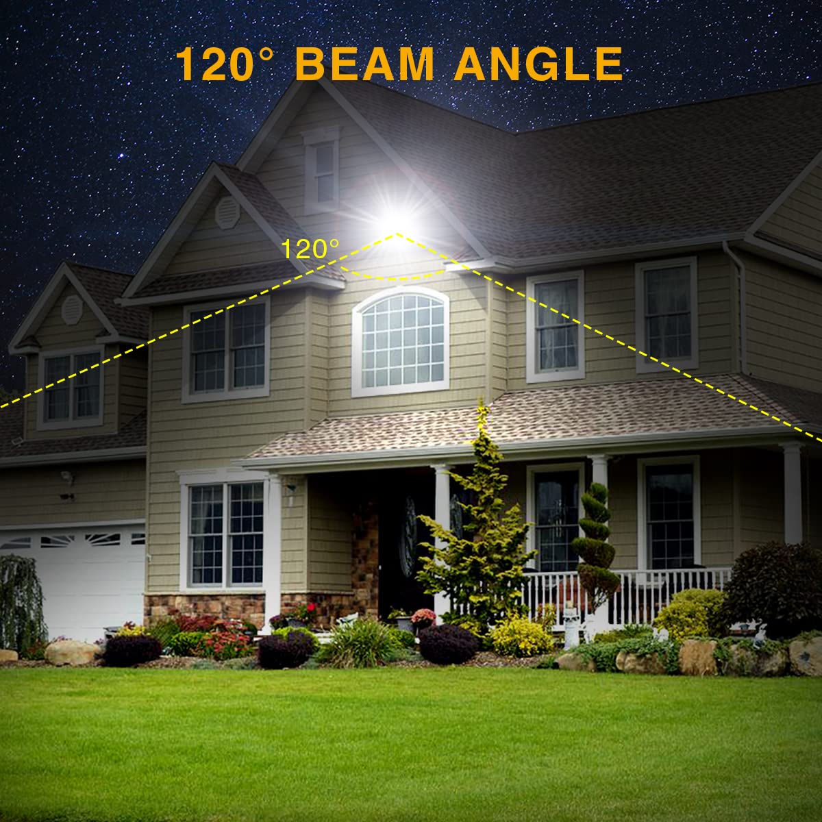 Onforu 100W LED Flood Light (2 Pack) - 8900LM IP66 Waterproof Security Lights, 6500K Daylight for Garage, Yard, Garden, Stadium, Arena