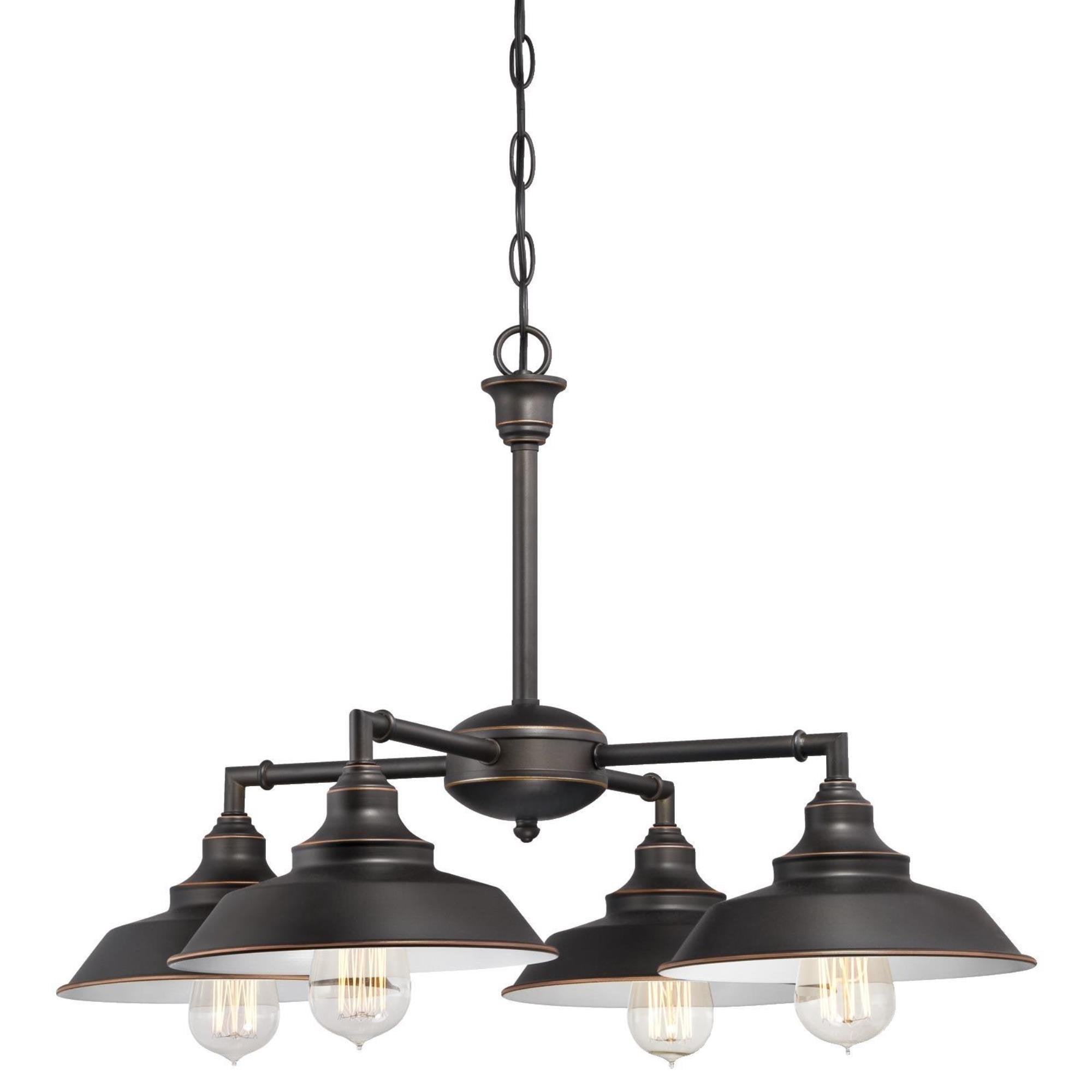 Westinghouse Four-Light Chandelier, Metal, 4 Light, Oil Rubbed Bronze with Highlights, Model 6343300