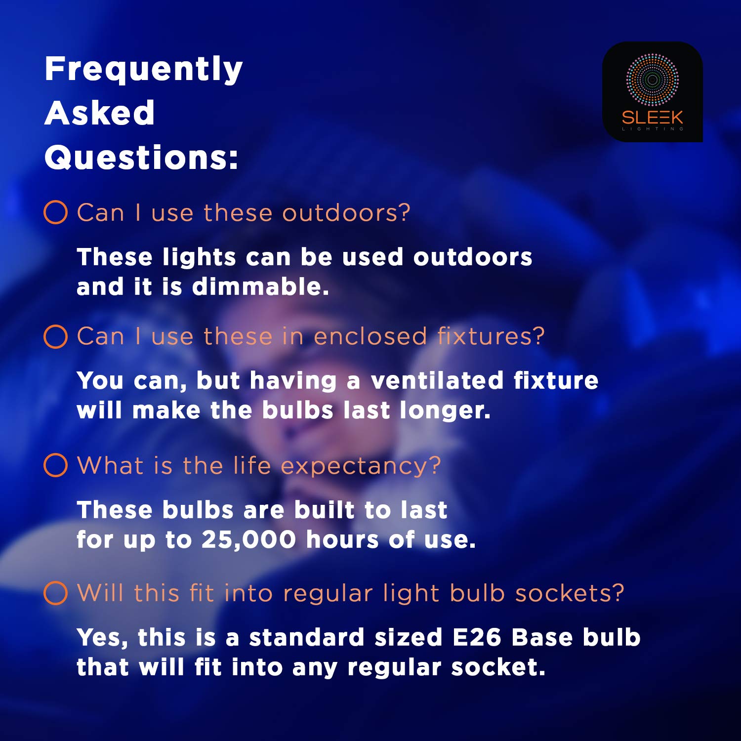 SLEEKLIGHTING BR30 LED Dimmable Flood Light Bulb 11W, 850 Lumens, E26 Base, 2700K, Pack of 4