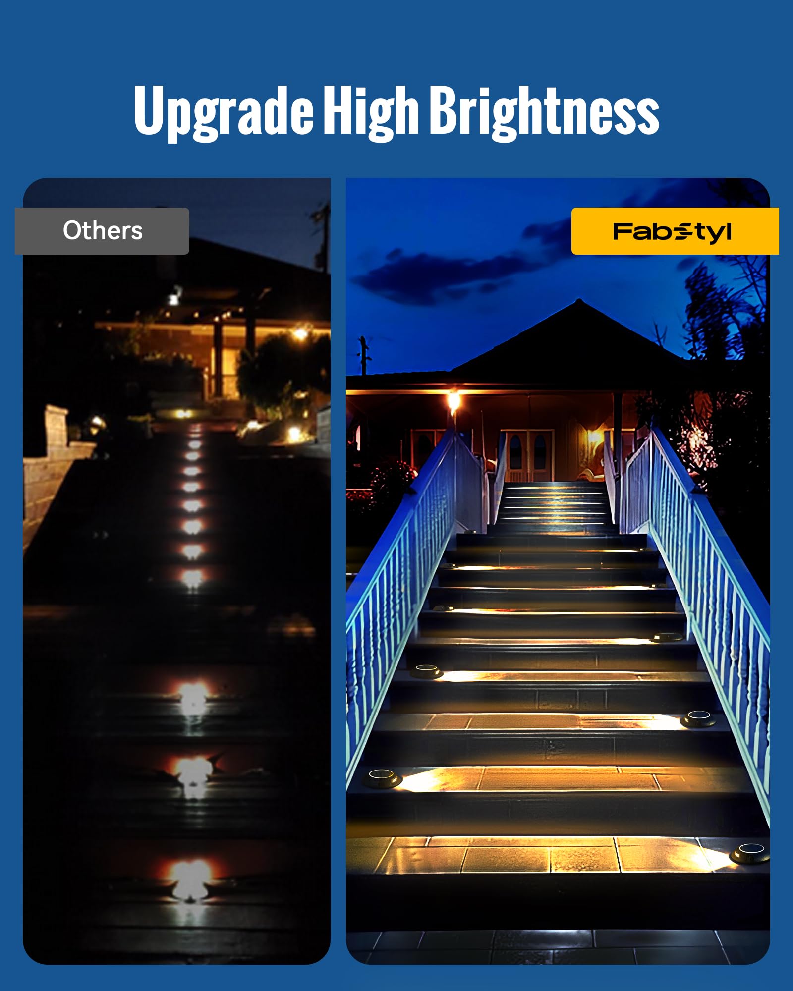 Fabstyl Solar Dock Lights 4 Pack, Waterproof Led Driveway & Pathway Lights, Black