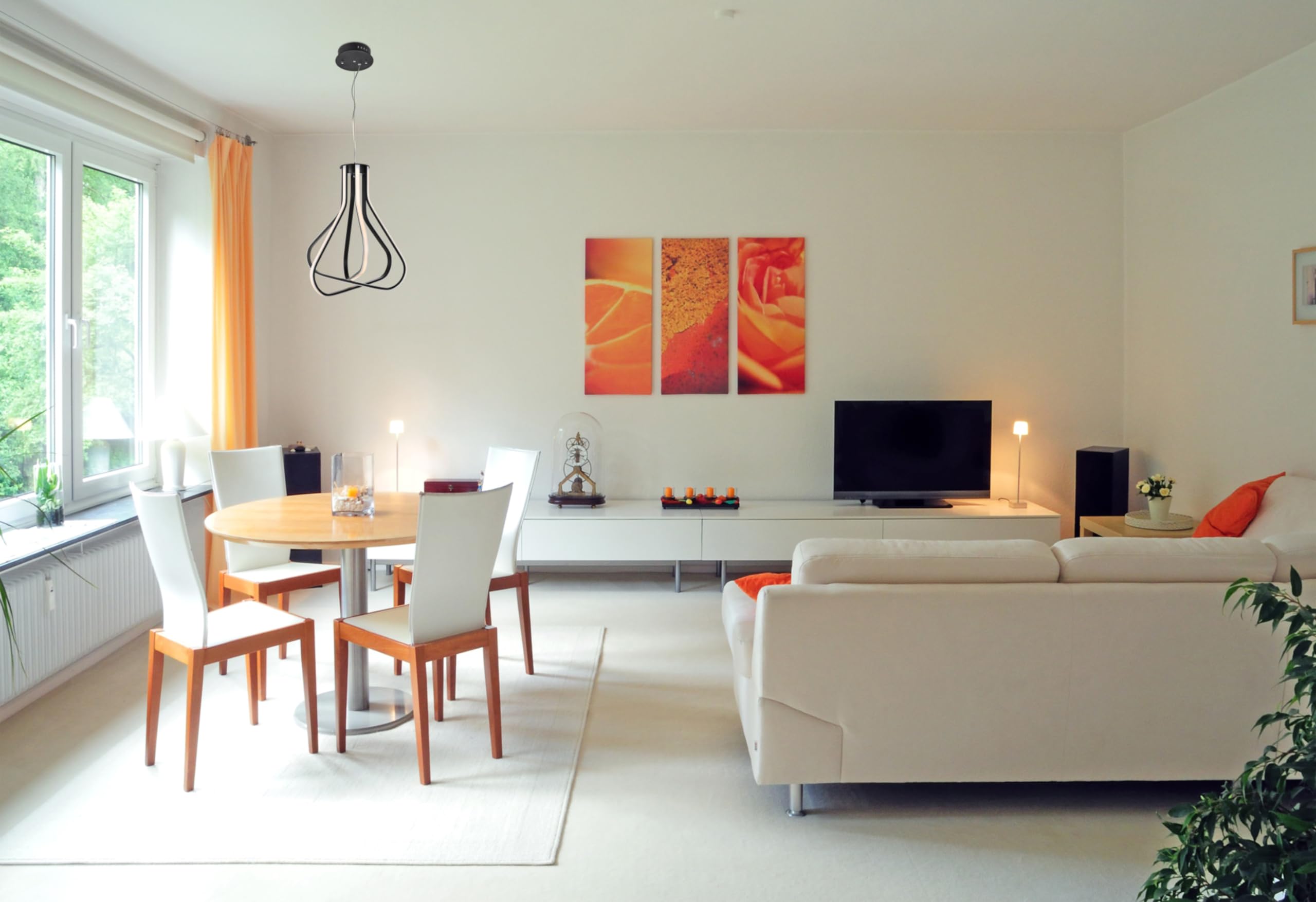 Elegant Lighting Dahlia White 3-Light Metal Pendant Fixture