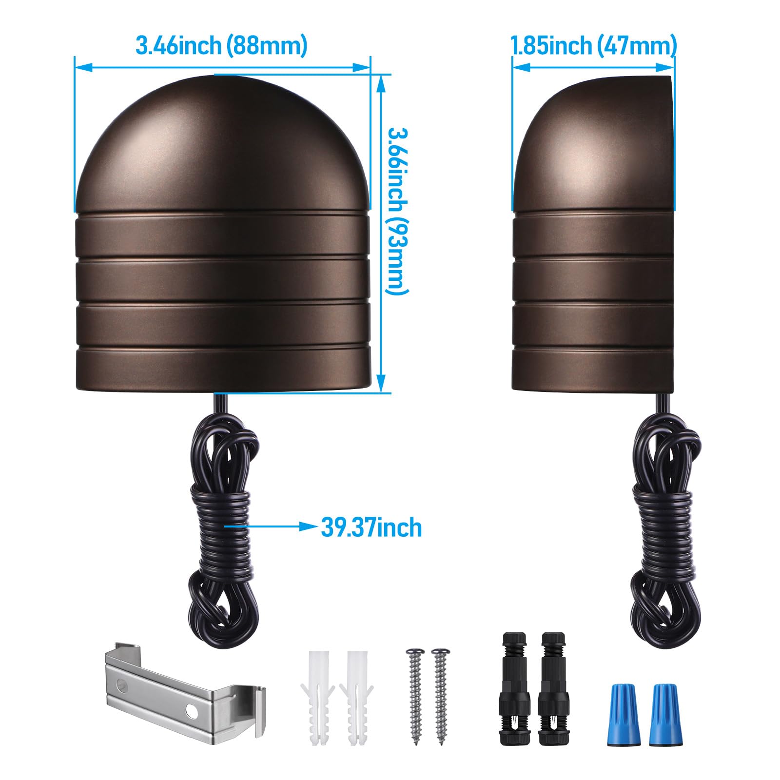 LEONLITE 12-Pack Low Voltage LED Deck Lights, 250LM, Oil-Rubbed Bronze, 3000K, Model 93082, ETL Certified Landscape Lighting