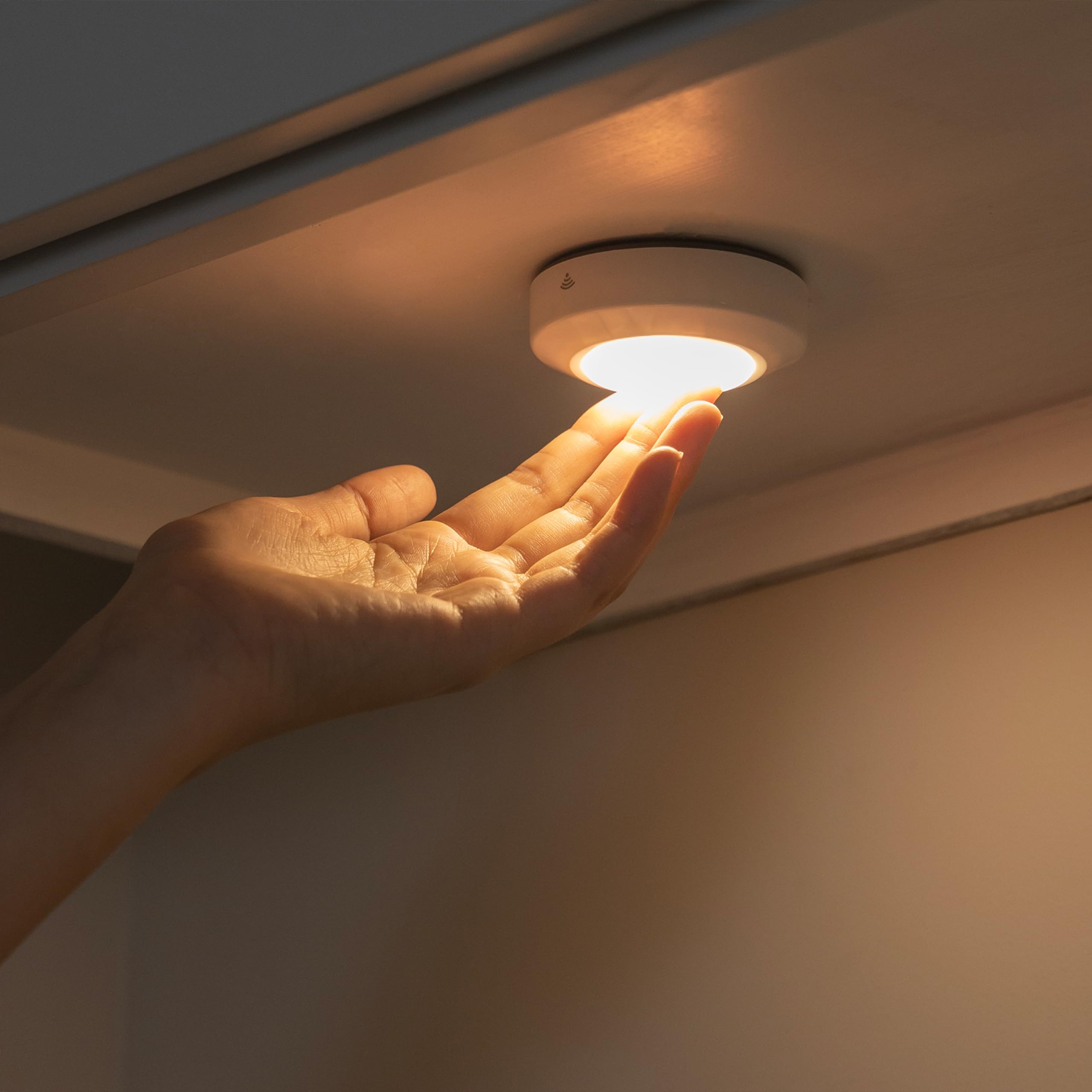 Amazon Basics LED Puck Lights, Color Changing, Battery Operated, IR Remote, 40 Lumens, 2 Pack, Wireless Stick on Lights, Under C