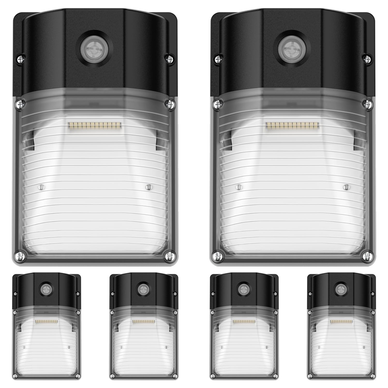 JC-LGL 30W LED Wall Pack Light, 3600LM, 5000K Daylight, IP65 Waterproof, 6 Pack, Black, Model L231030