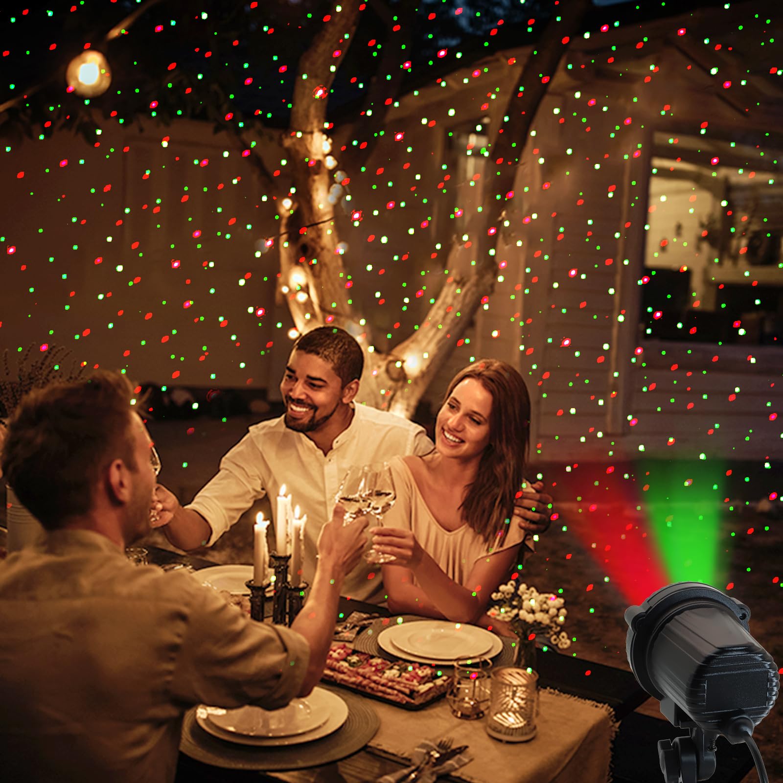 Herhoter Christmas Laser Lights Outdoor,Red And Green Moving Outdoor Laser Light, Waterproof Garden House Decoration Laser Chris