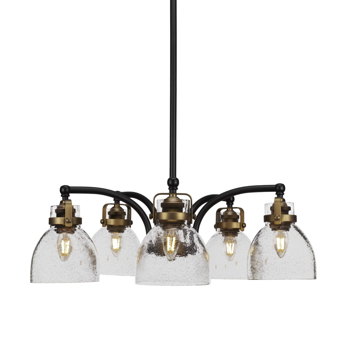 Toltec Lighting Easton 5 Light Chandelier in Matte Black & Brass (1945-MBBR-4119)