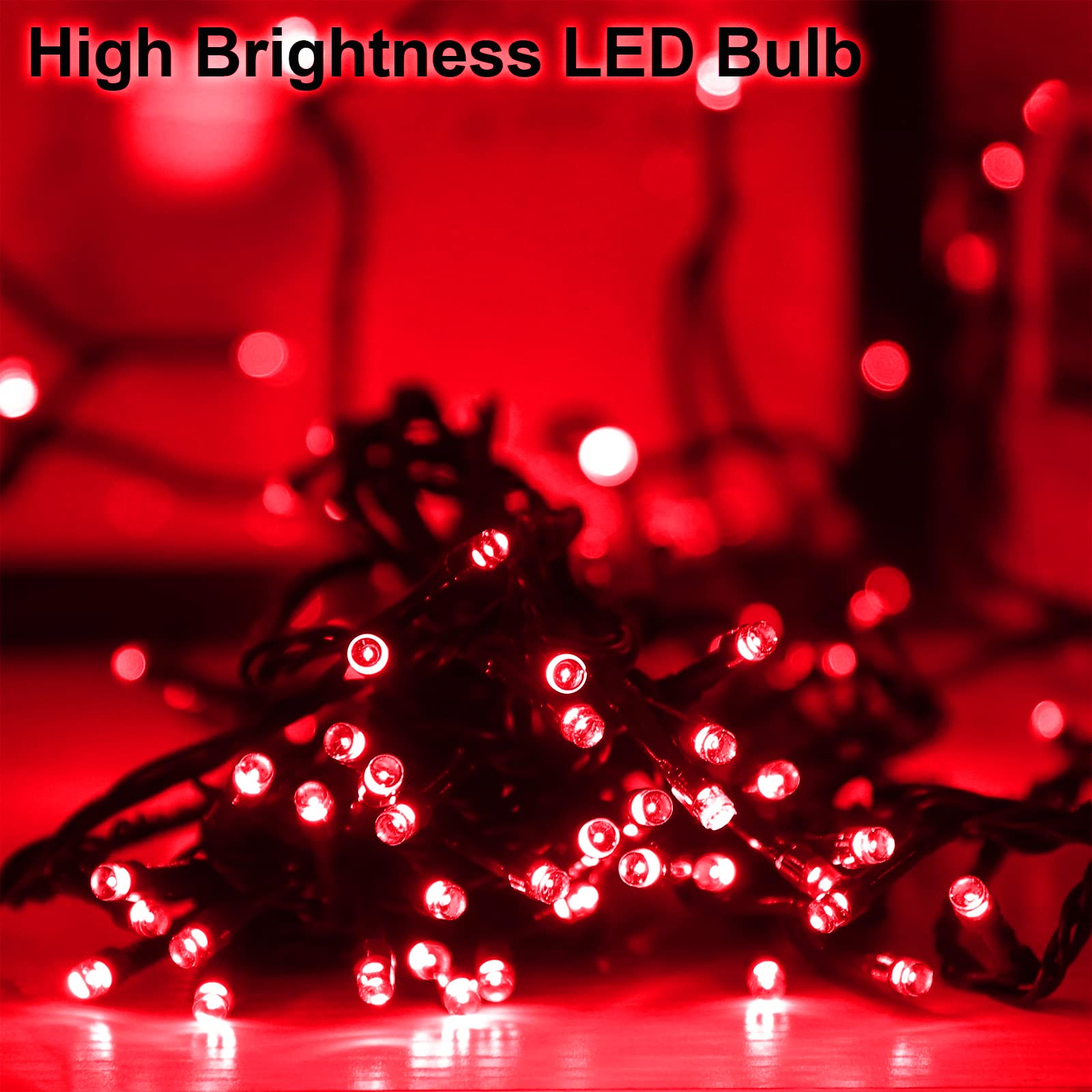 Blue Solar Christmas Lights Outdoor, 2 Pack 144Ft 400Led Fairy String Lights With 8 Modes Ip44 Waterproof Twinkle Lights For Tre