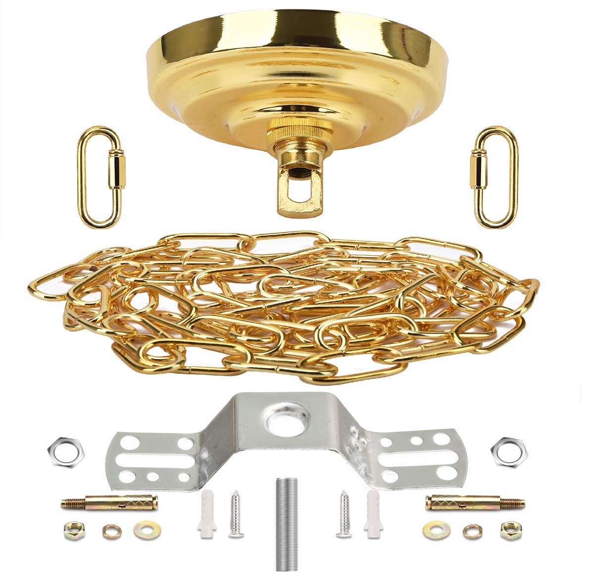 S Sangle Sopffy Vintage Canopy Kit & Pendant Light Fixture, 6Ft Heavy Duty Pure Gold