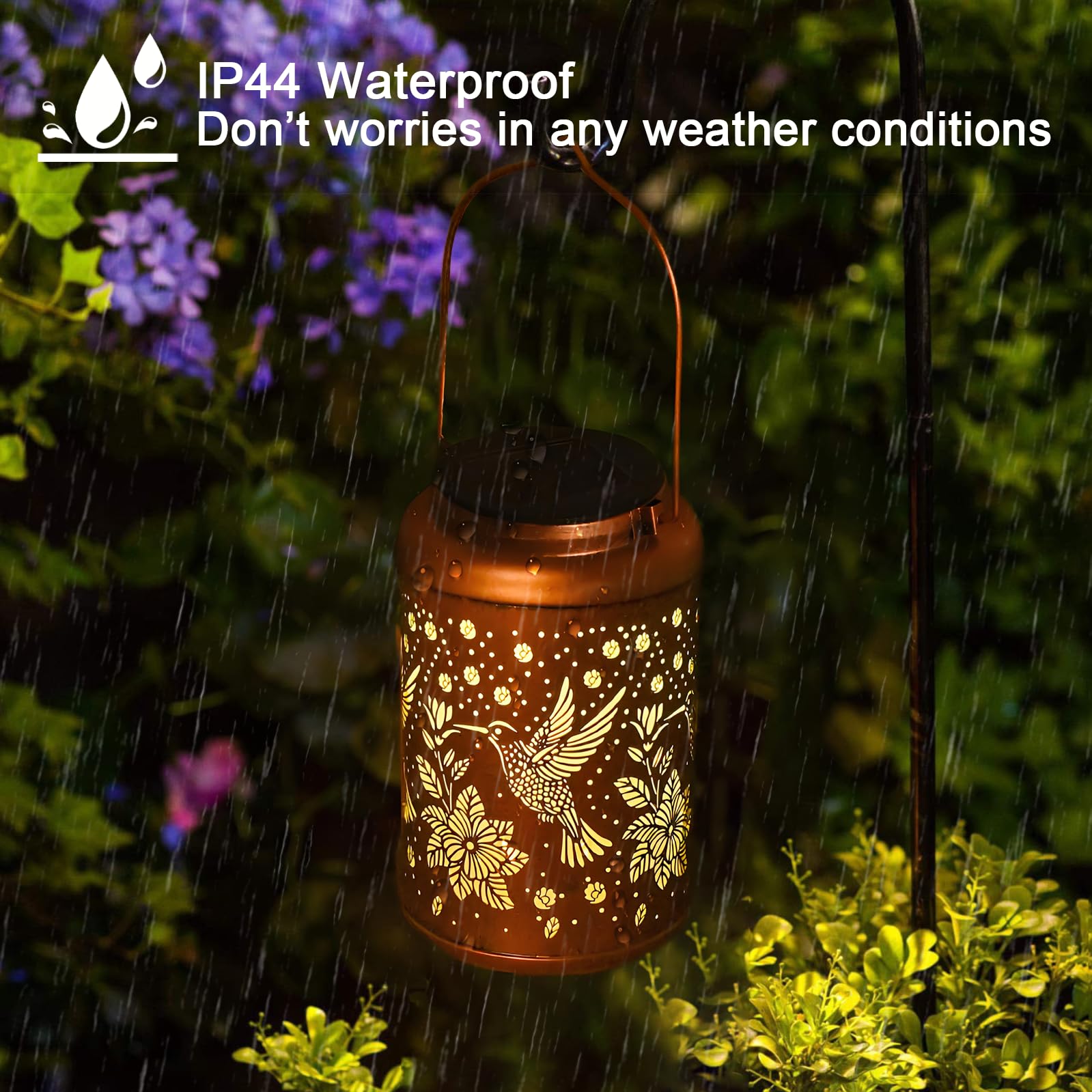 Hummingbird Solar Lanterns Outdoor Waterproof Hanging Solar Lights, Birthday Gifts For Women, Men, Mom, Mothers Day Gifts, Garde