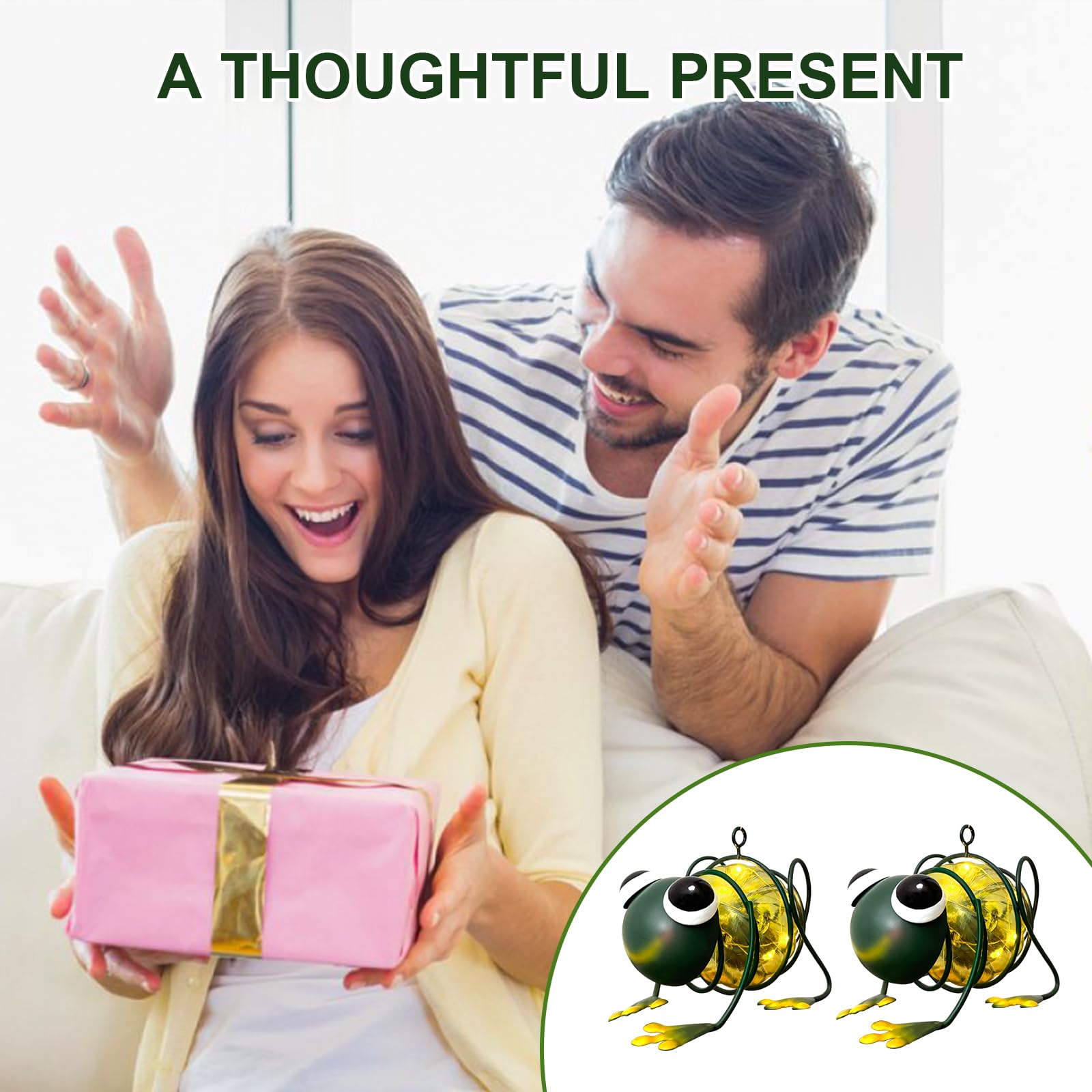 Evolux Solar Outdoor Frog Lights For Garden - Outdoor Statues Figurine Lights For Lawn  Patio  Balcony  Yard Ornament Cut Housewarming Gifts(2 Pcs)