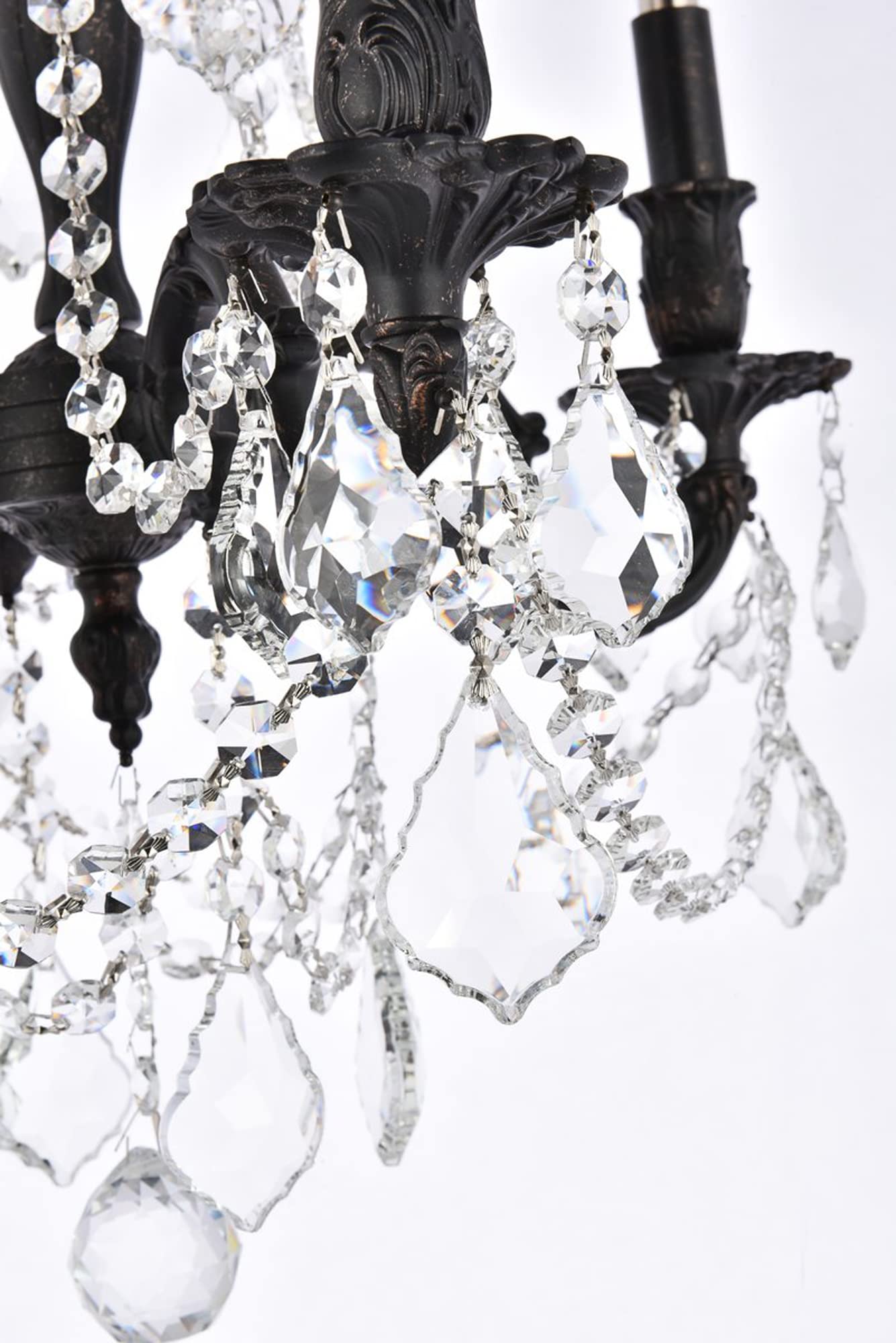 Elegant Lighting Royal Cut Crystal Chandelier, 17in x 21in, Bronze, Model 9204D17DB/RC