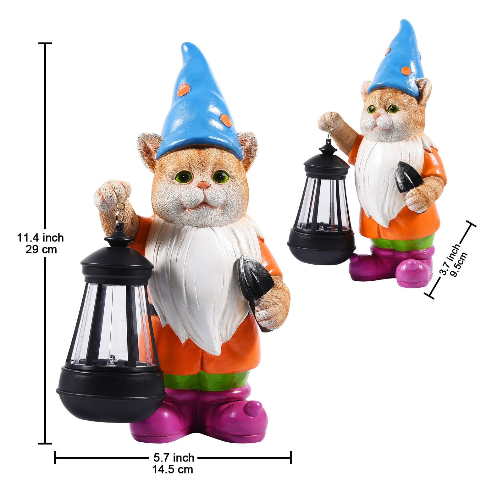 Nacome Solar Cat Statues - Multicolor Garden Decor For Lawn, Porch & Patio - Gift For Mom, Grandma
