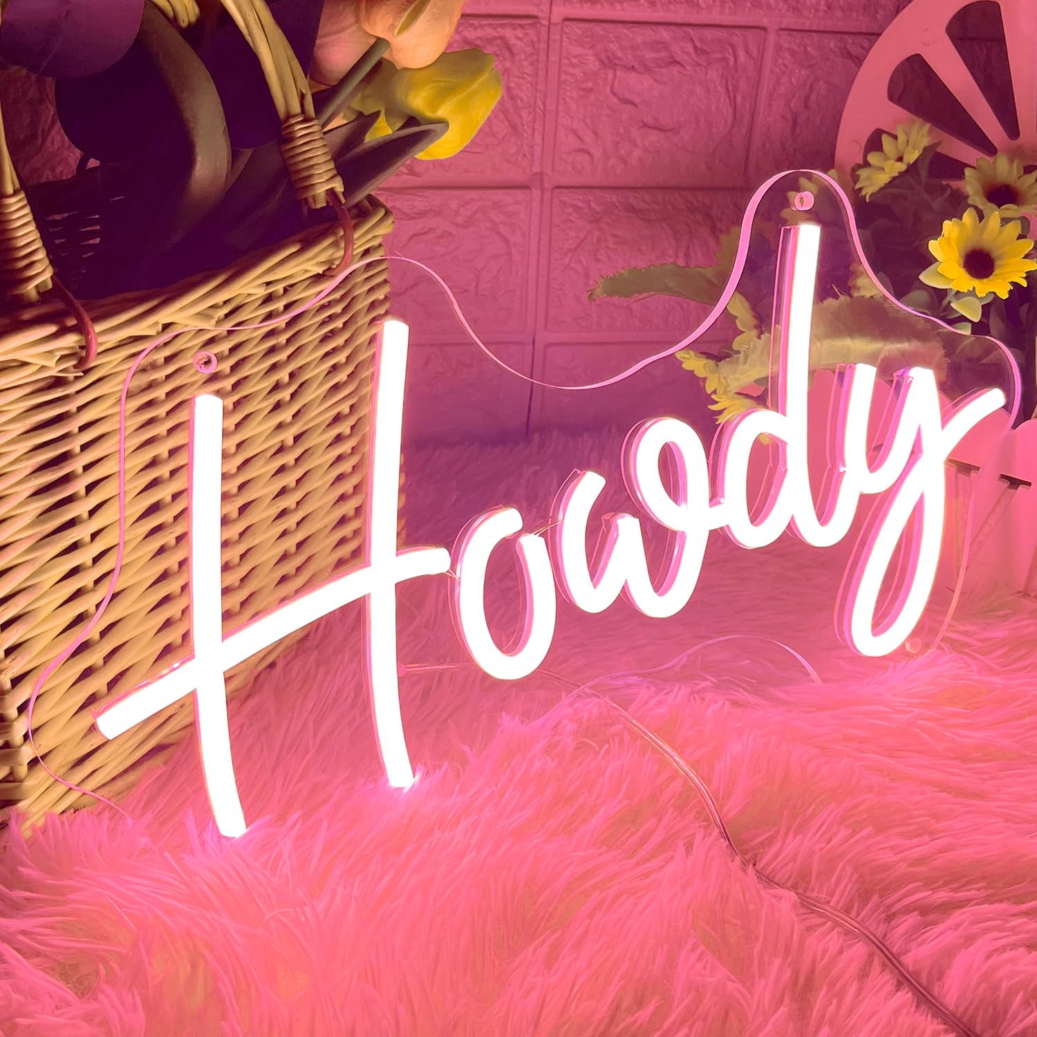 Hdjsign Howdy Neon Sign Hello Cowboy Neon Light For Wall Decor Usb Powered Led Light Up Signs Bar Pub Club Hotel Beauty Room Decor Aesthetic Birthday Gift (15X8.39)