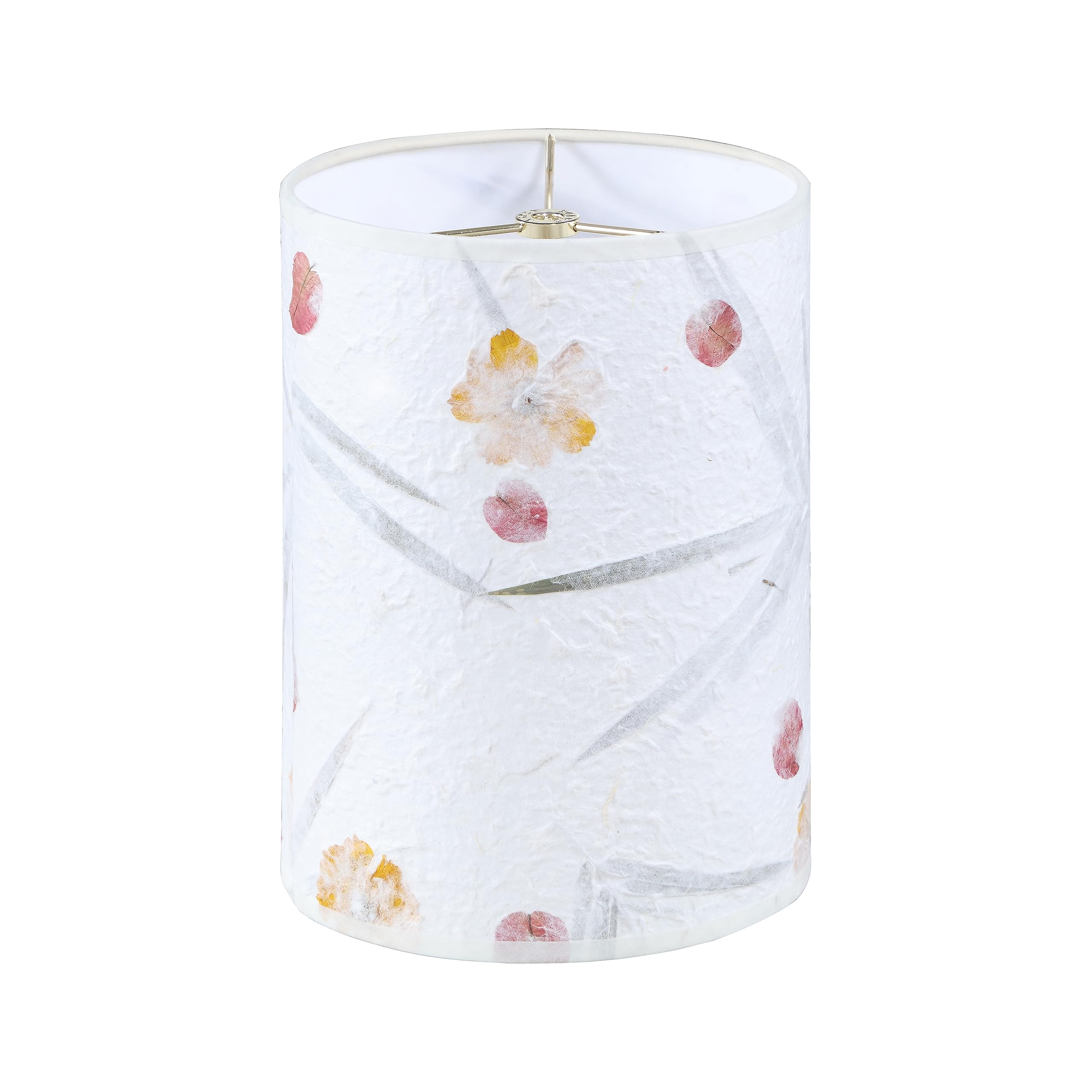 Aspen Creative 31319 Drum Shape Spider Construction Lamp Shade in Off White Petal Paper, (8&quot; x 8&quot; x 11&quot;)