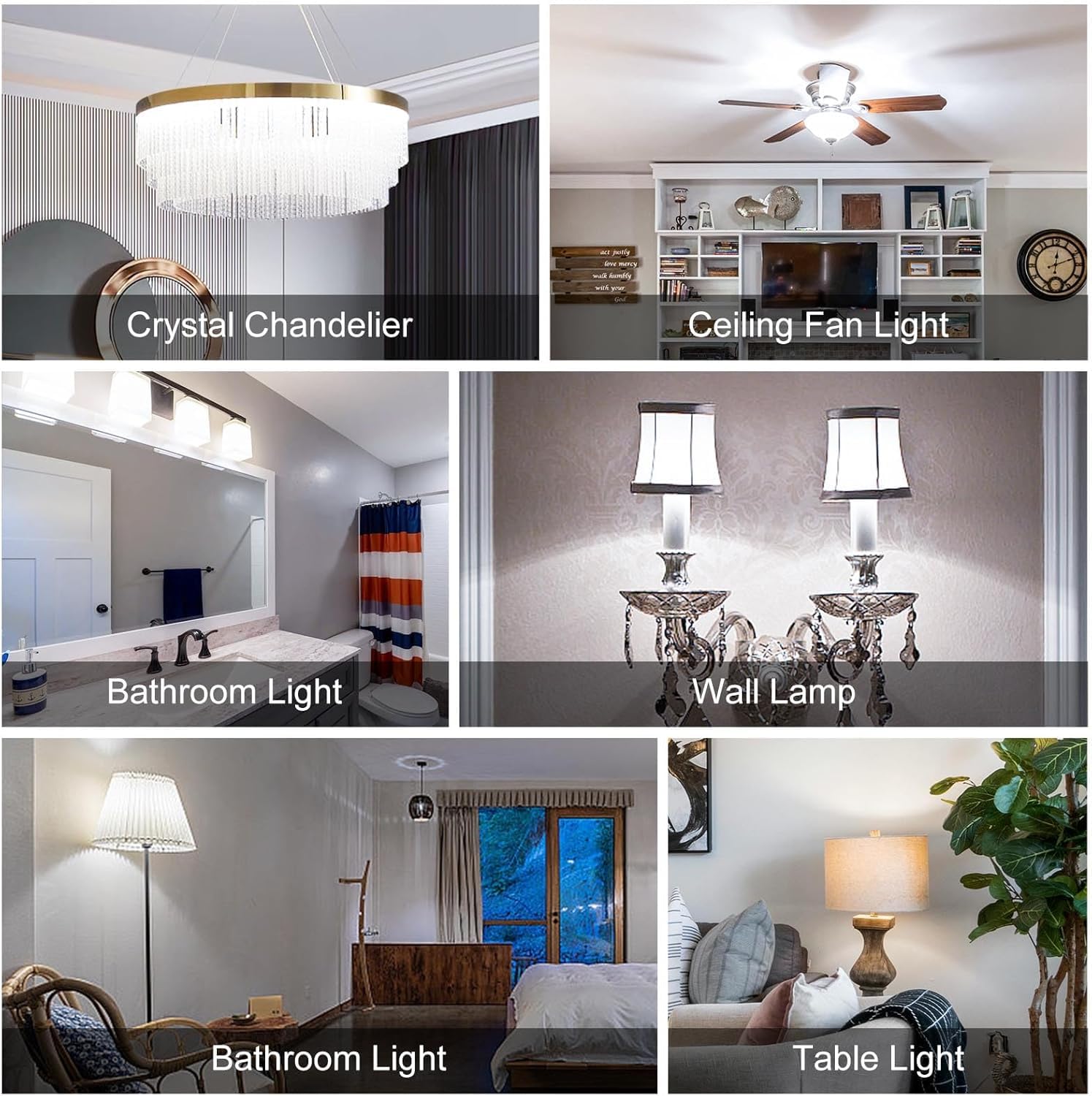 Megereet E11 LED Bulbs Dimmable 5W 550lm, 4-Pack, Daylight White 6000K, Mini Base, Equivalent to 50W Halogen,