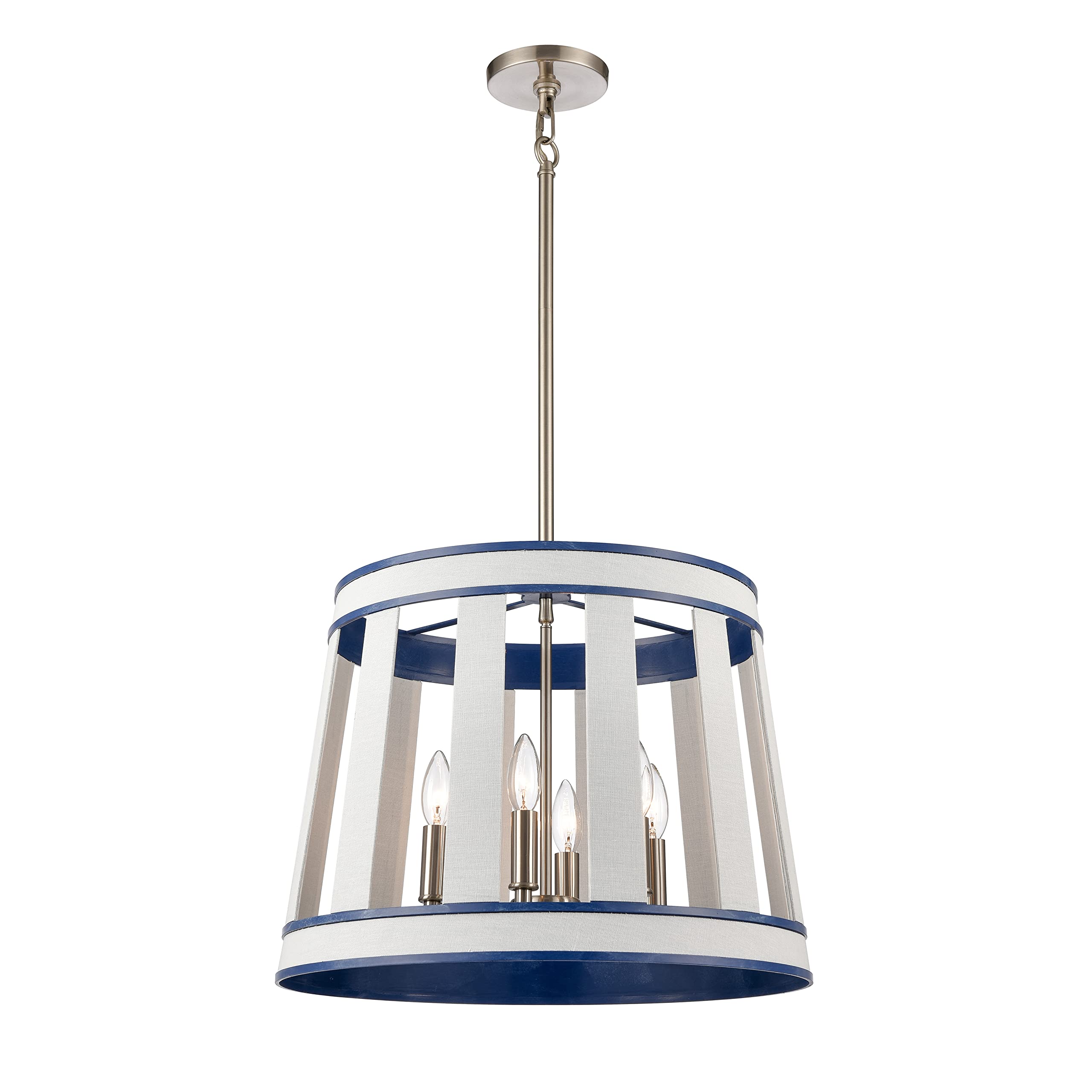 Elk Home Ocean Blue Burlap 6-Light Pendant, Metal Shade, Transitional Style, 20W X 20D X 16