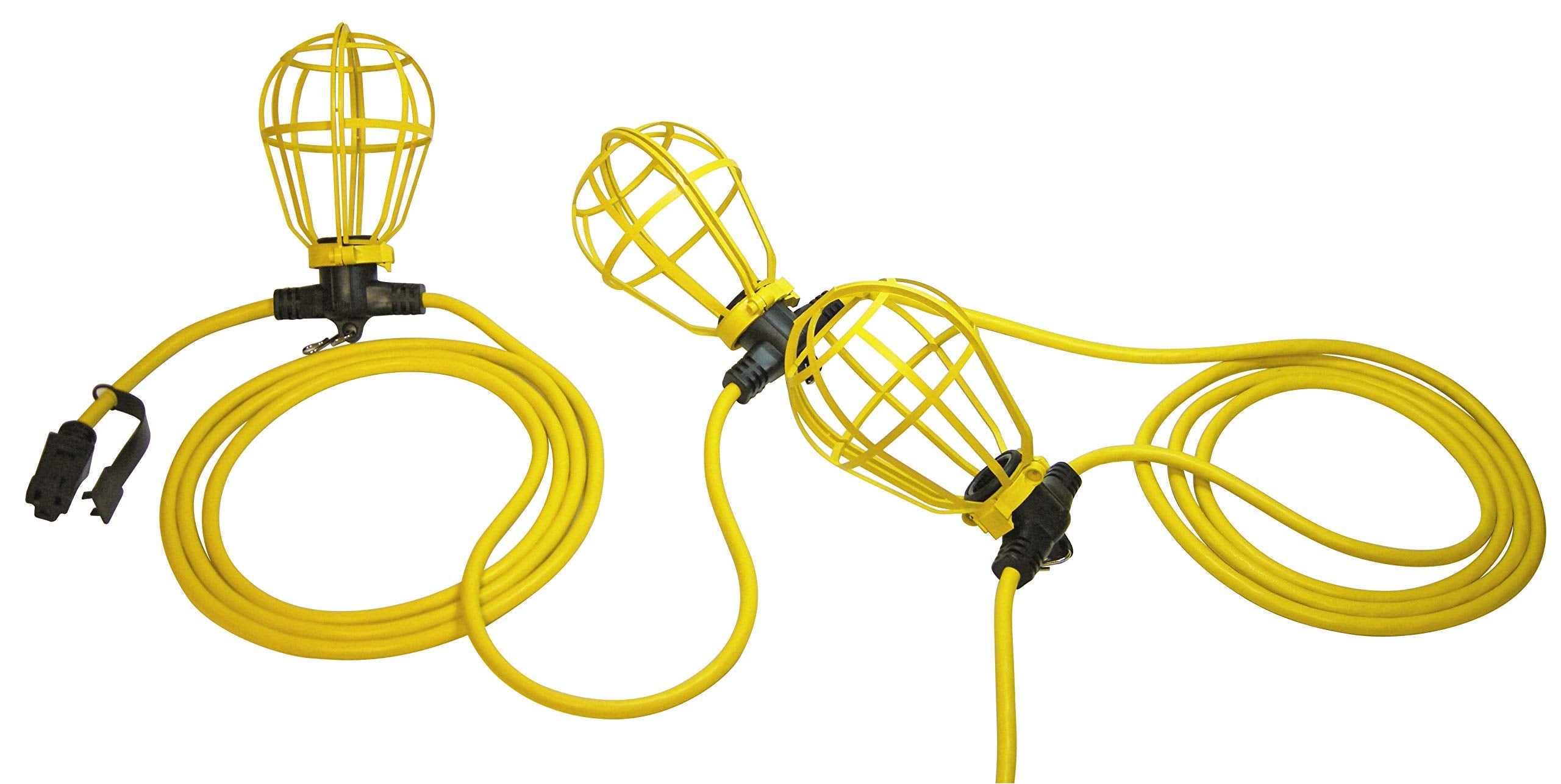 Prime Wire & Cable Temporary Light String, 50-Feet, 5-Bulb, 12/3 SJTW, Yellow, Model LSUG2830