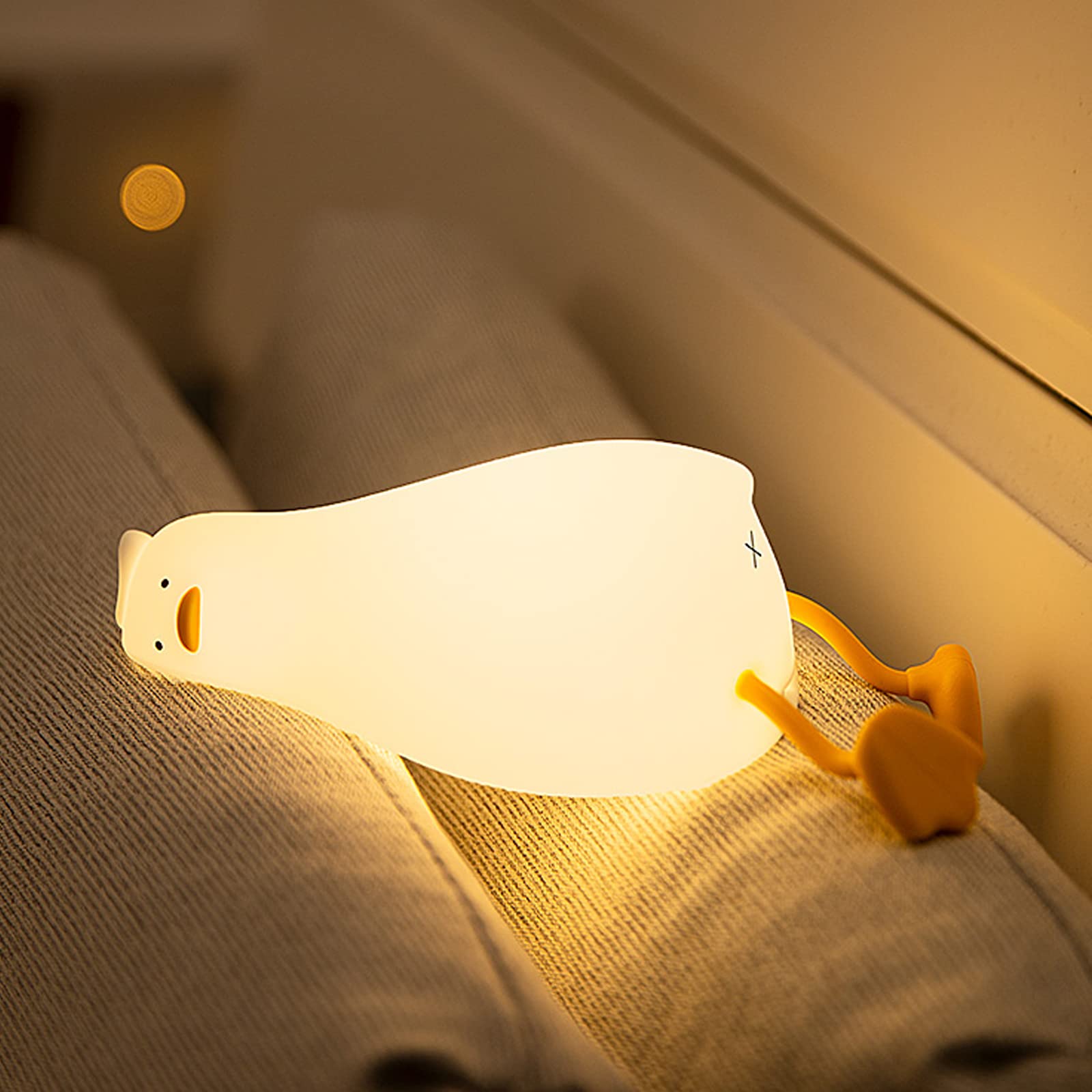 LEDHOLYT Night Light for Kids, Rechargeable Fun-Duck Silicone Lamp, Model Tang-Ya, Cute Nursery Decor for Boys and Girls
