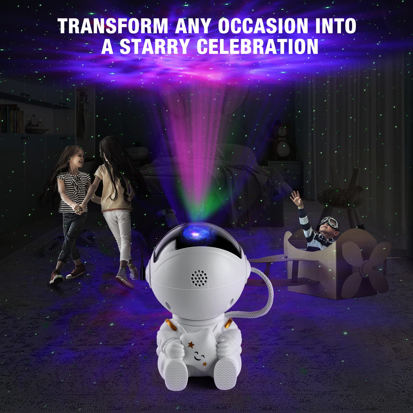 XHSY Astronaut Projector Star Projector Galaxy Light CKM-0002 Plastic White2