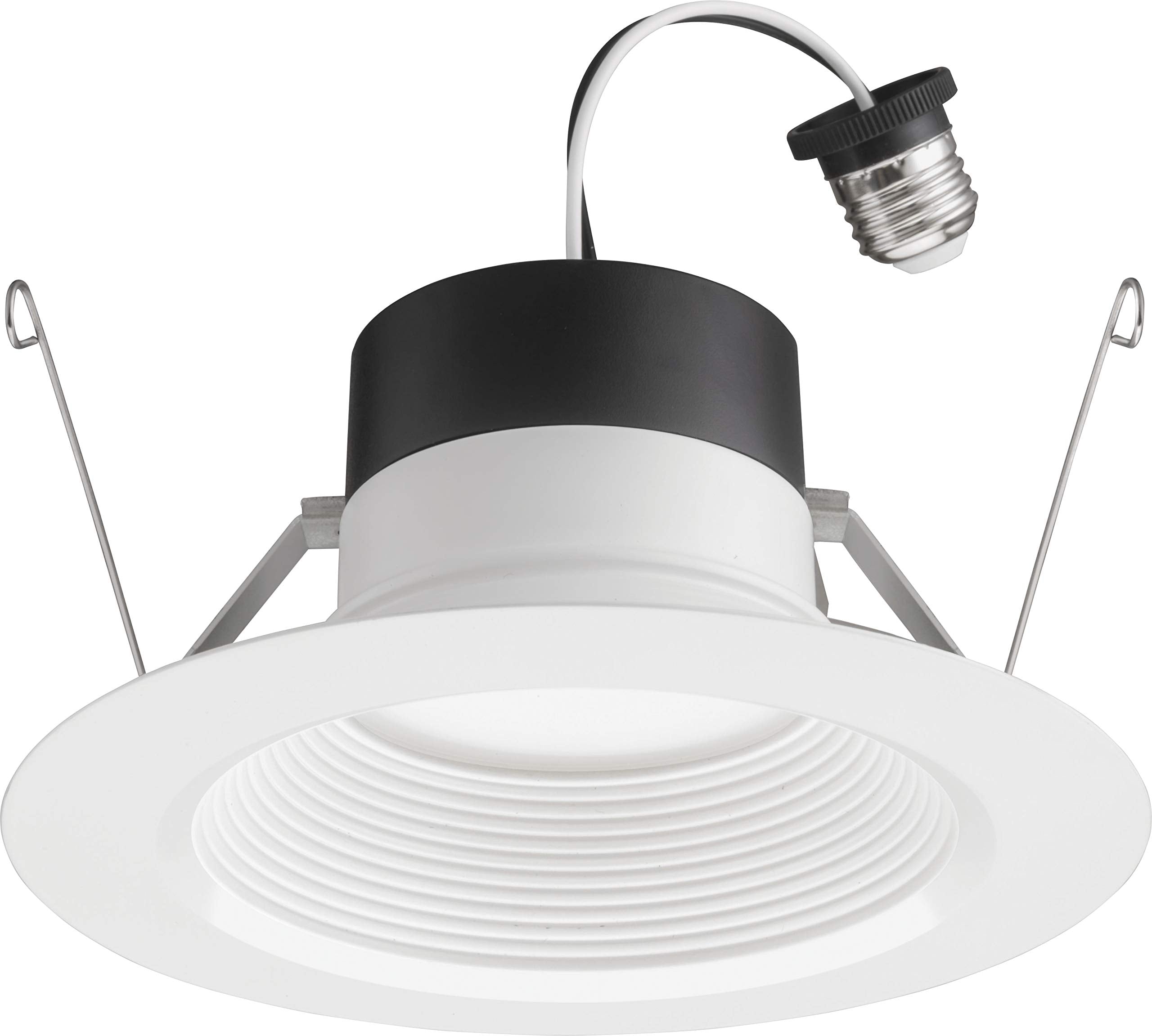 Juno E-Series 5-6 In. Led Recessed Lighting, Baffle Trim, Recessed Downlight With 900 Lumens, 2700K/3000K/3500K/4000K/5000K Switchable Color Temperature, Matte White, 6-Pack (65Bemw Sww5 90Cri Cp6 M2)
