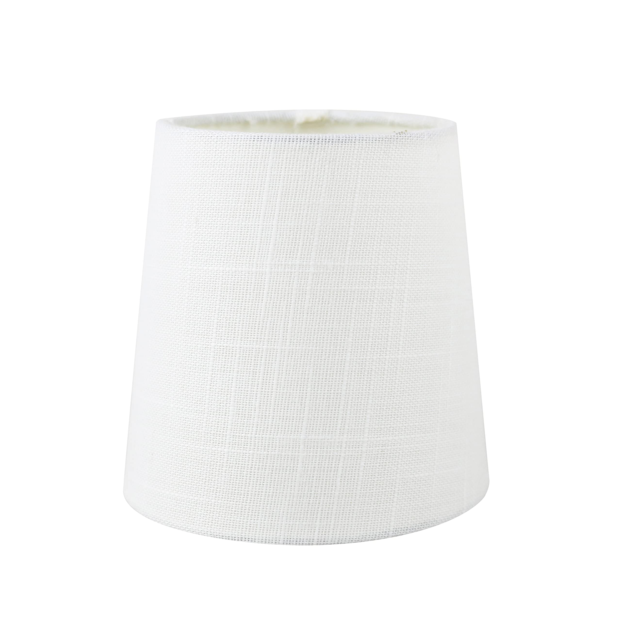 Meriville Set Of 5 Off White Linen Clip On Chandelier Lamp Shades, 4-Inch By 5-Inch By 5-Inch