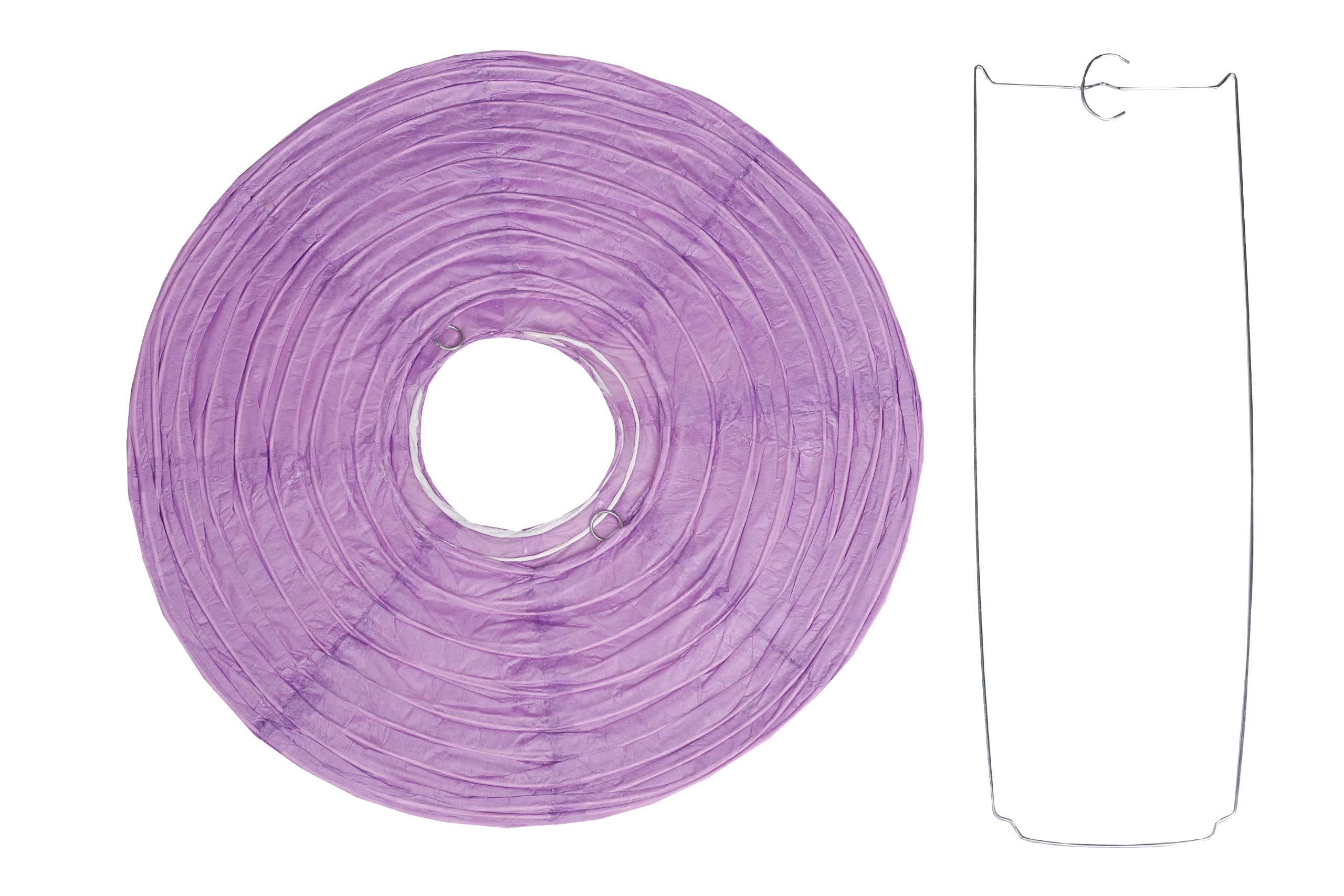 Pack Of 6 Round Paper Lanterns Lamp Wedding Birthday Party Decoration (Lilac, 16''/40Cm)