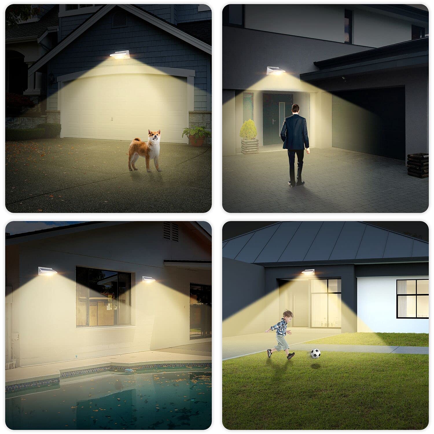 Ithird Solar Motion Sensor Light - Led Waterproof Outdoor Flood Light, Warm White, Stainless Steel, Model It-21, 1 Pack